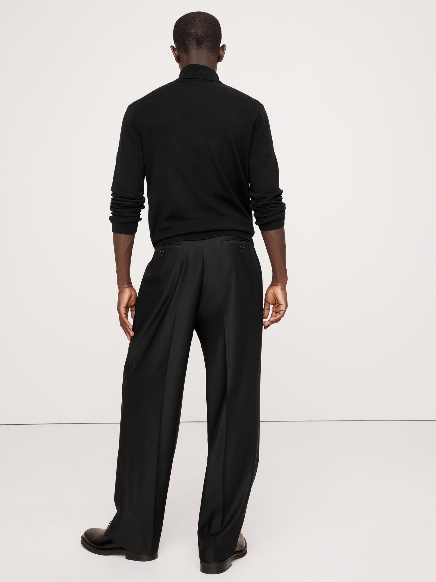 Signature Italian Hopsack Wide-Leg Pant