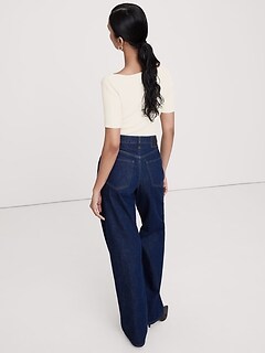 Sculpted Boat-Neck Top | Banana Republic