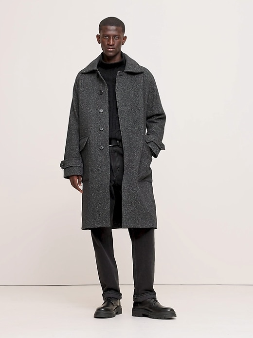 Italian Herringbone Balmacaan Coat | Banana Republic