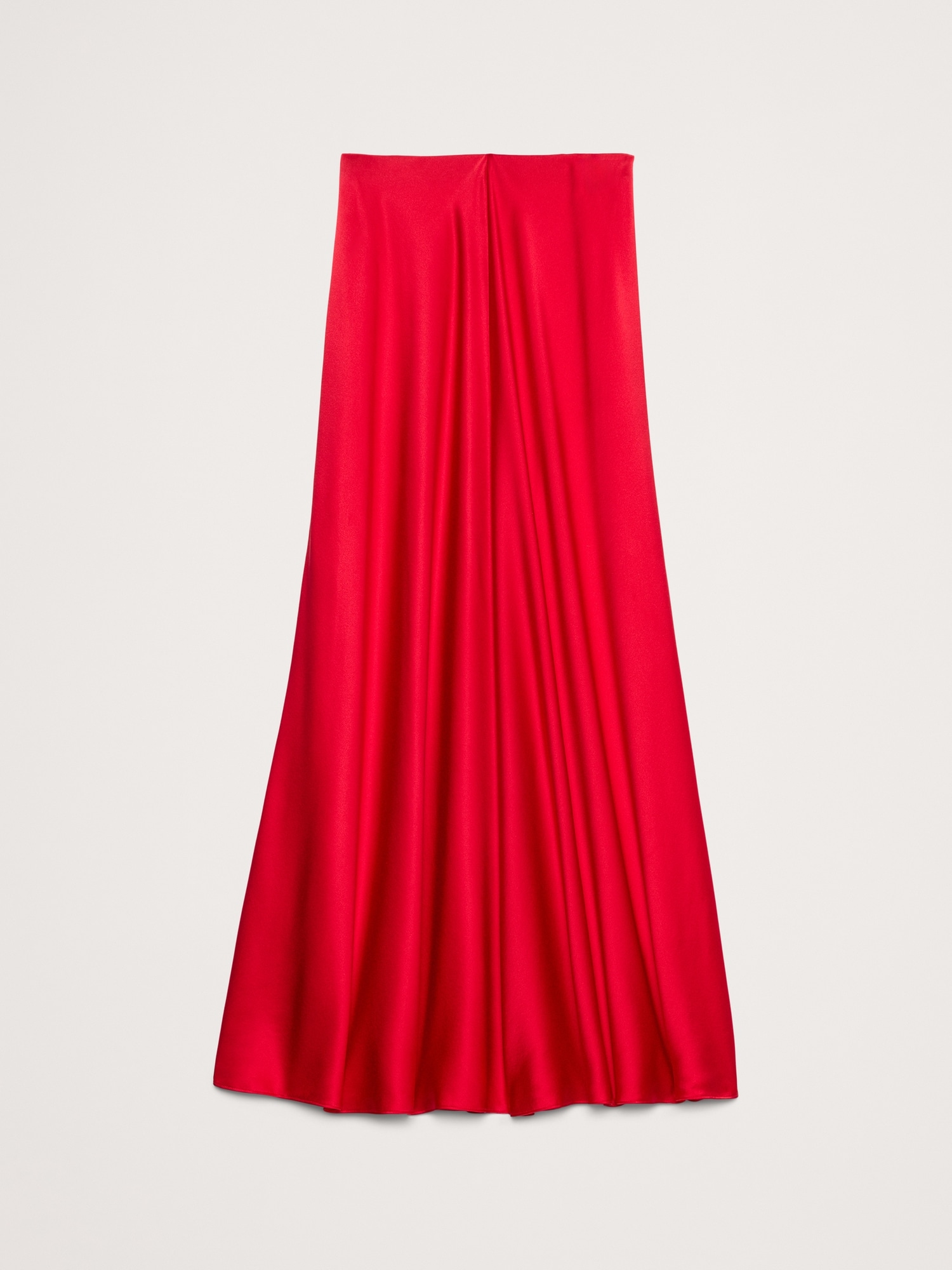 Bias-Cut Silk Long Midi Skirt