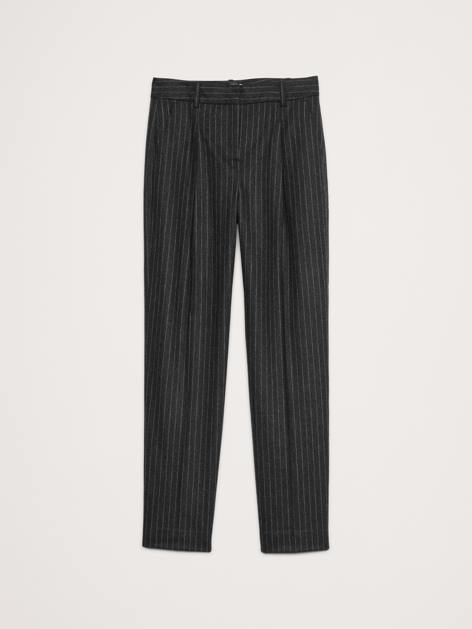 High-Rise Pleated Flannel Pant