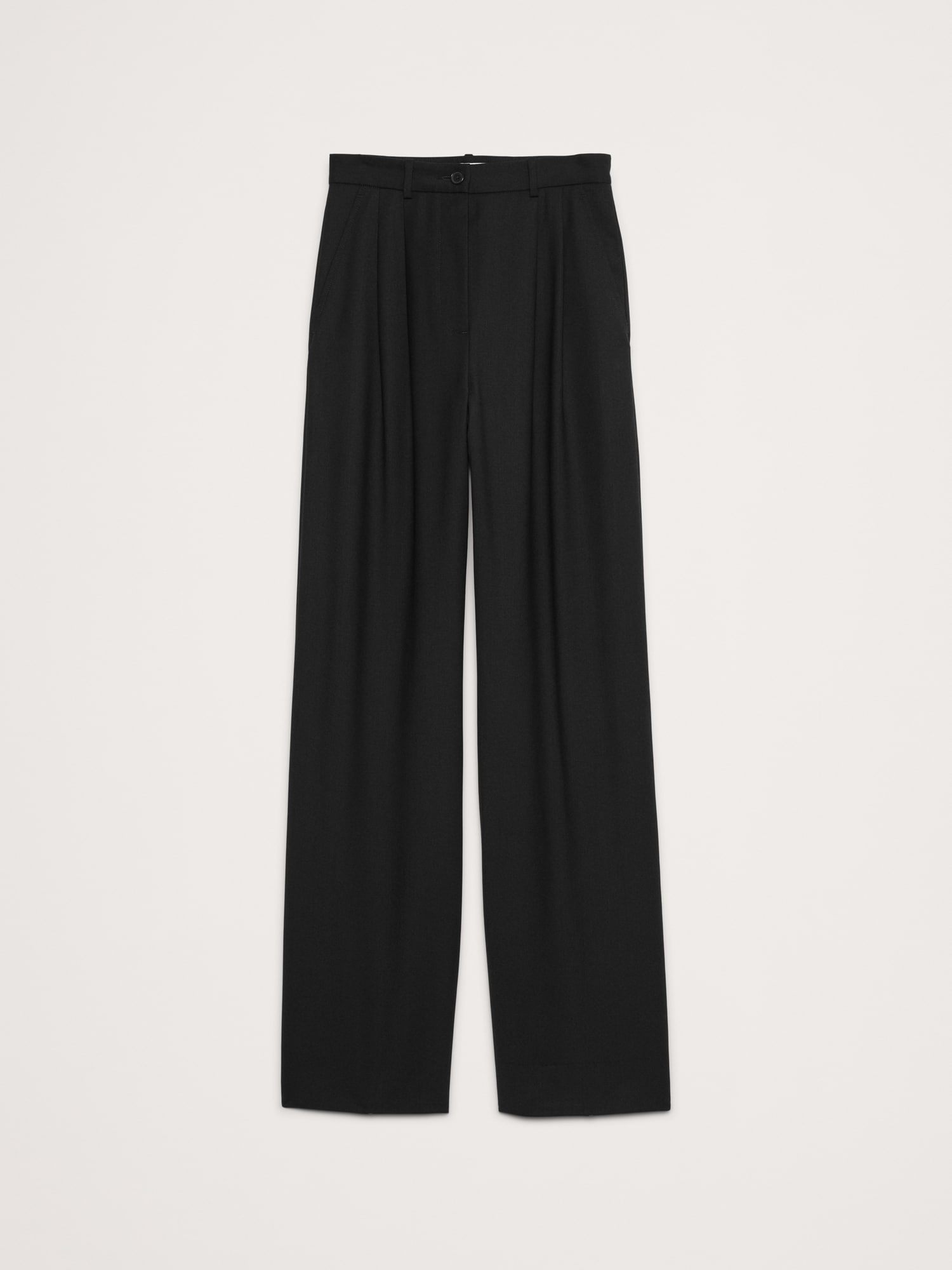 Soho High-Rise Wide-Leg Italian Wool Pant