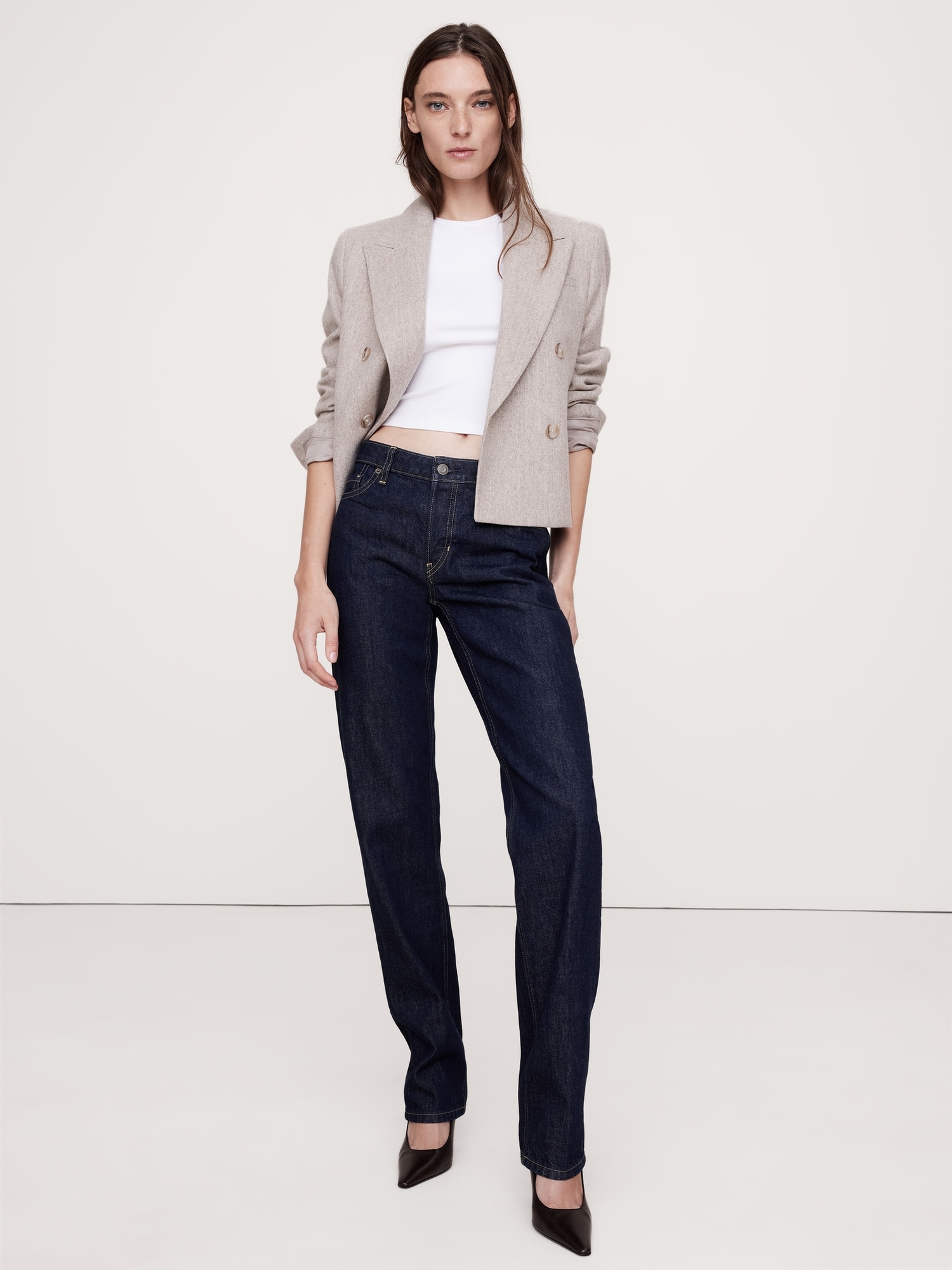 Mid-Rise Rigid Straight Jean