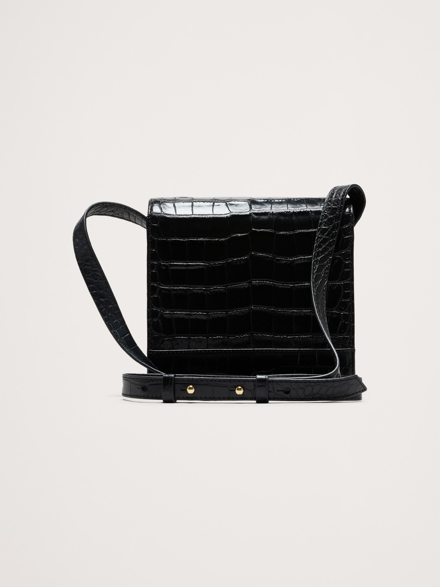 Crocodile Embossed Leather Crossbody Bag