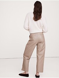 High-Rise Barrel Leather Ankle Pant | Banana Republic