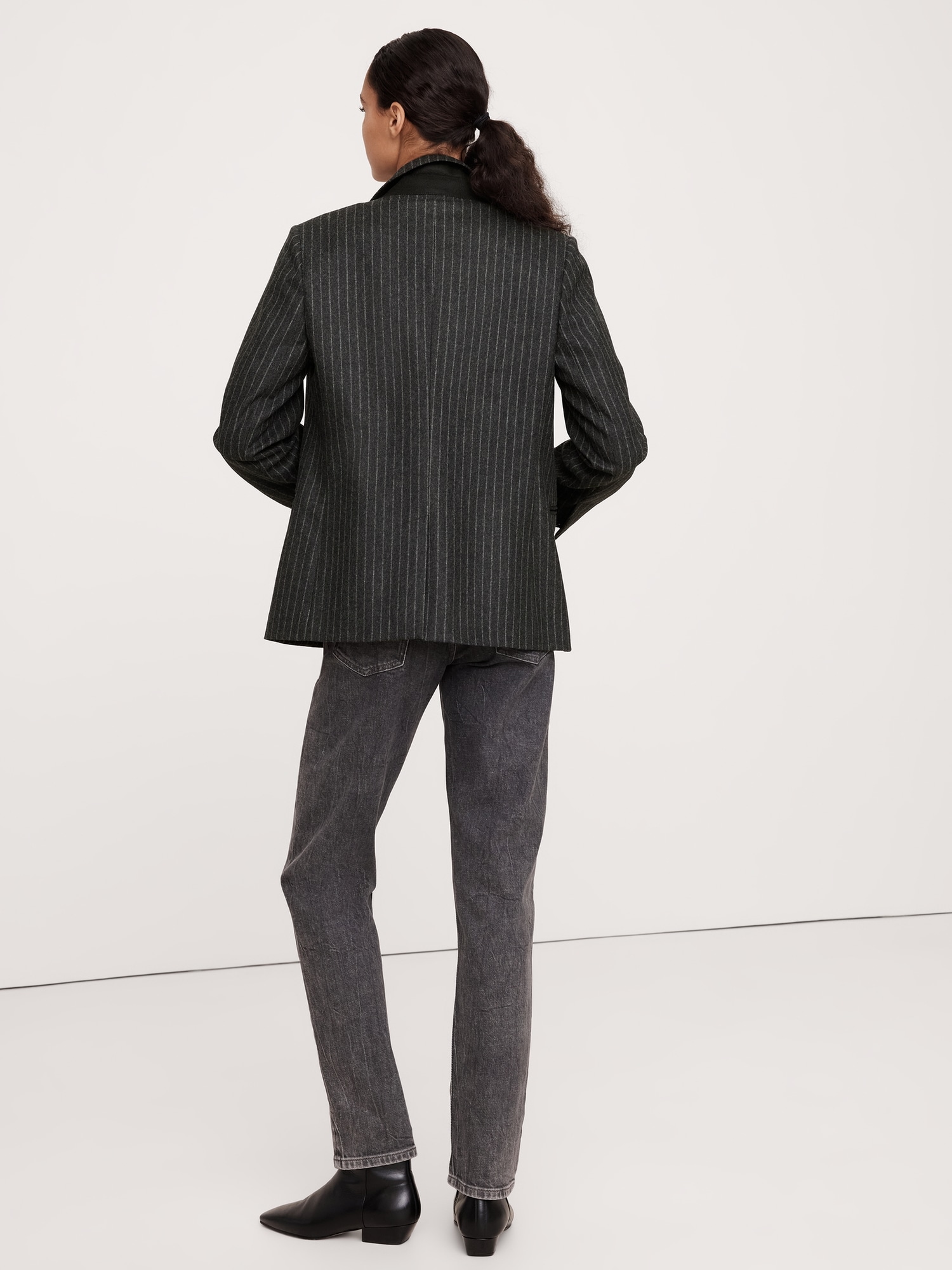 Image number 8 showing, Relaxed-Slim Lightweight Wool Flannel Blazer