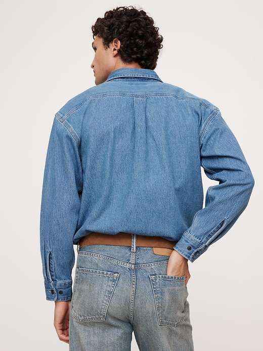 Relaxed-Fit Denim Overshirt | Banana Republic