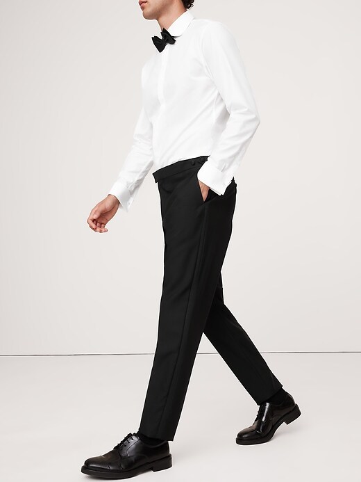 Pantalon Costume Homme Slim Stretch - Polyester/élasthanne, Uni, Bureau, Affaires | Poches Fendues, Coupe Droite