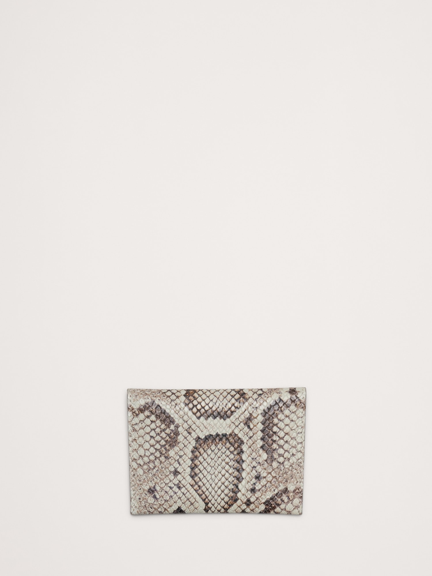 Snake-Print Leather Mini Envelope Pouch