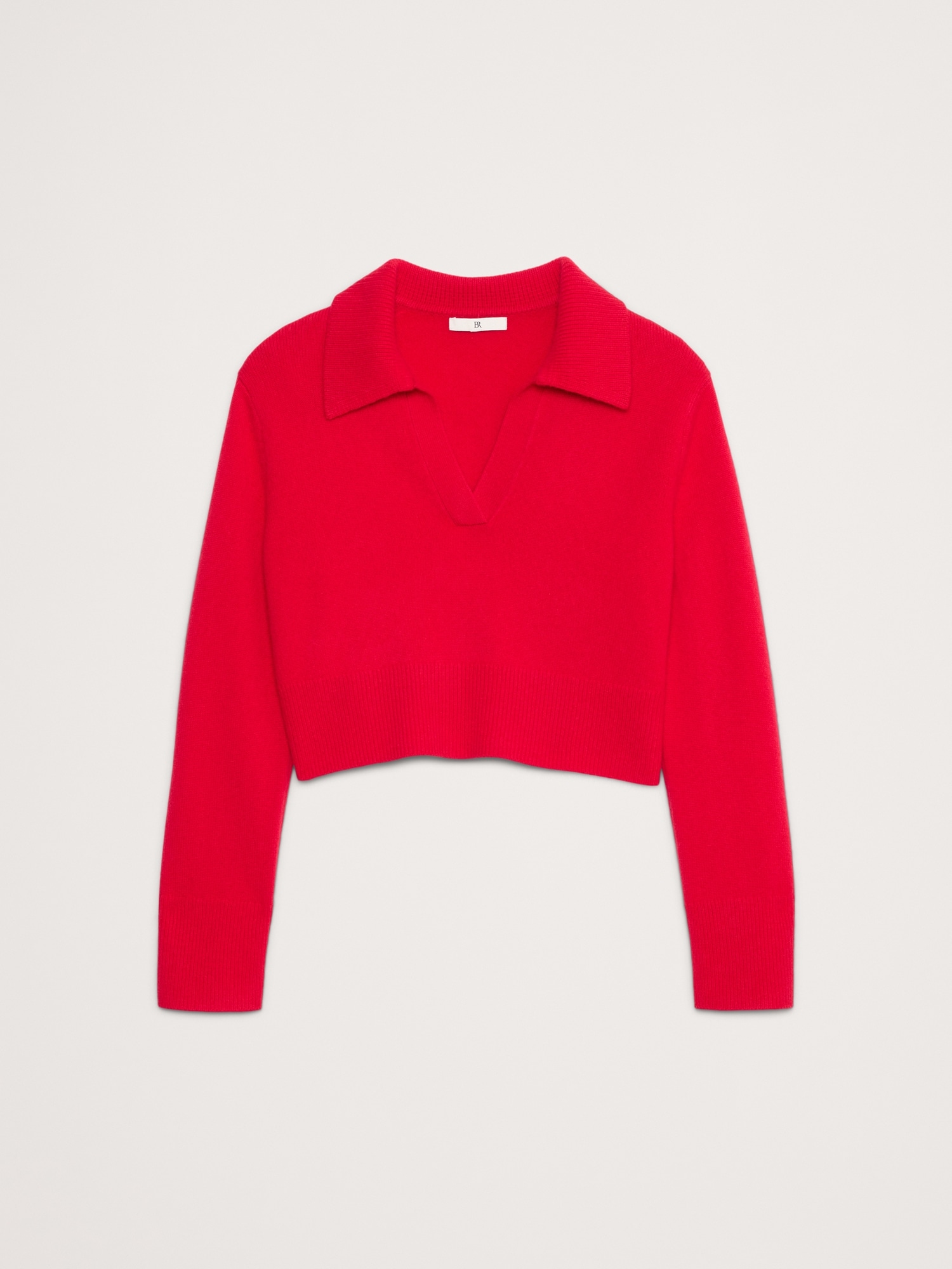 Cashmere Cropped Rugby Sweater Polo