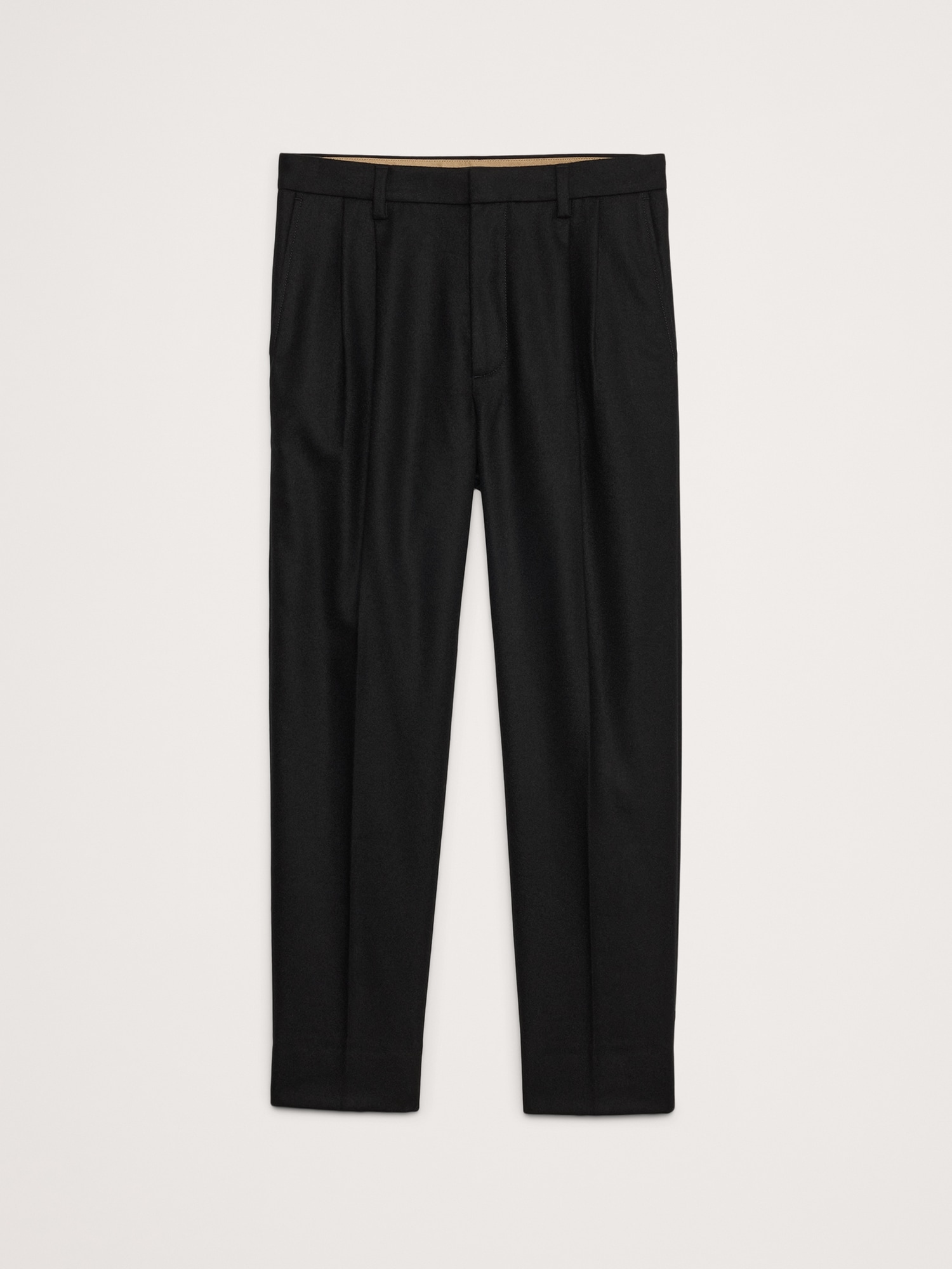 Wool-Blend Pleated Chino