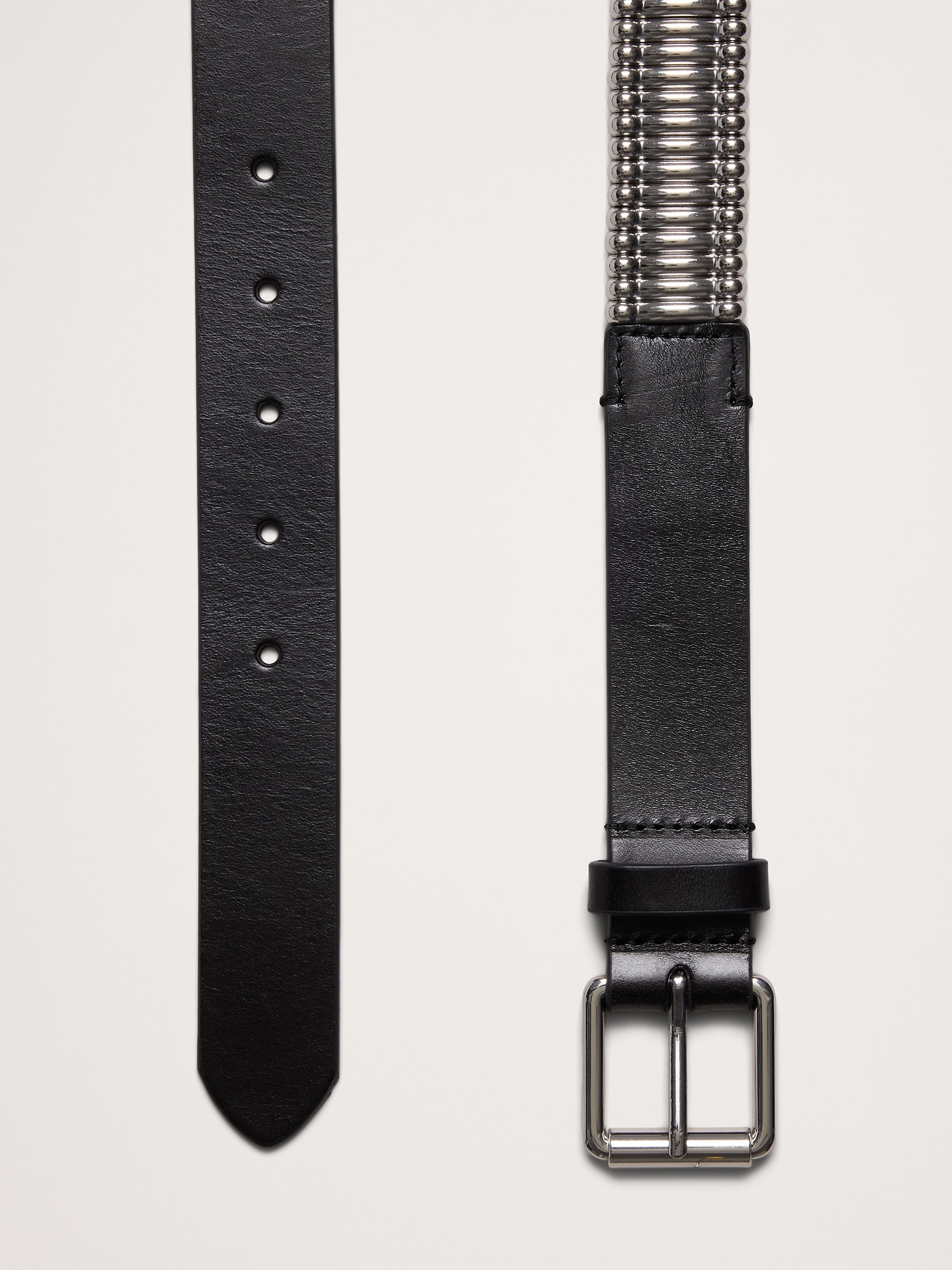 Ceinture XXX en cuir métallisé