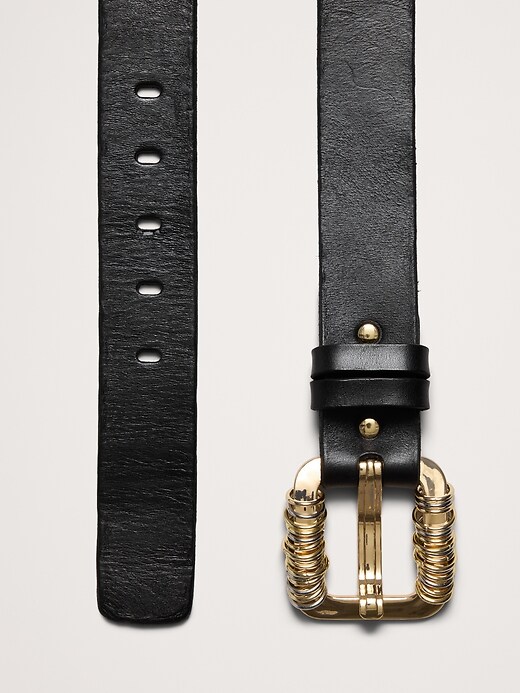 Ring Statement Leather Belt | Banana Republic