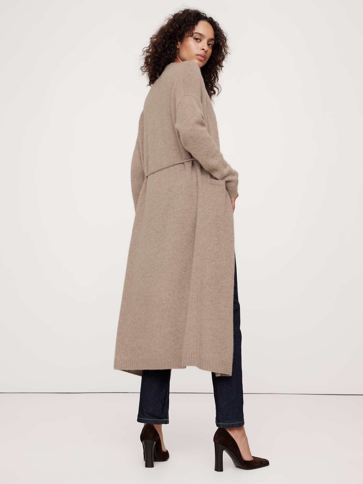 Cardigan extra-long surdimensionné en cachemire