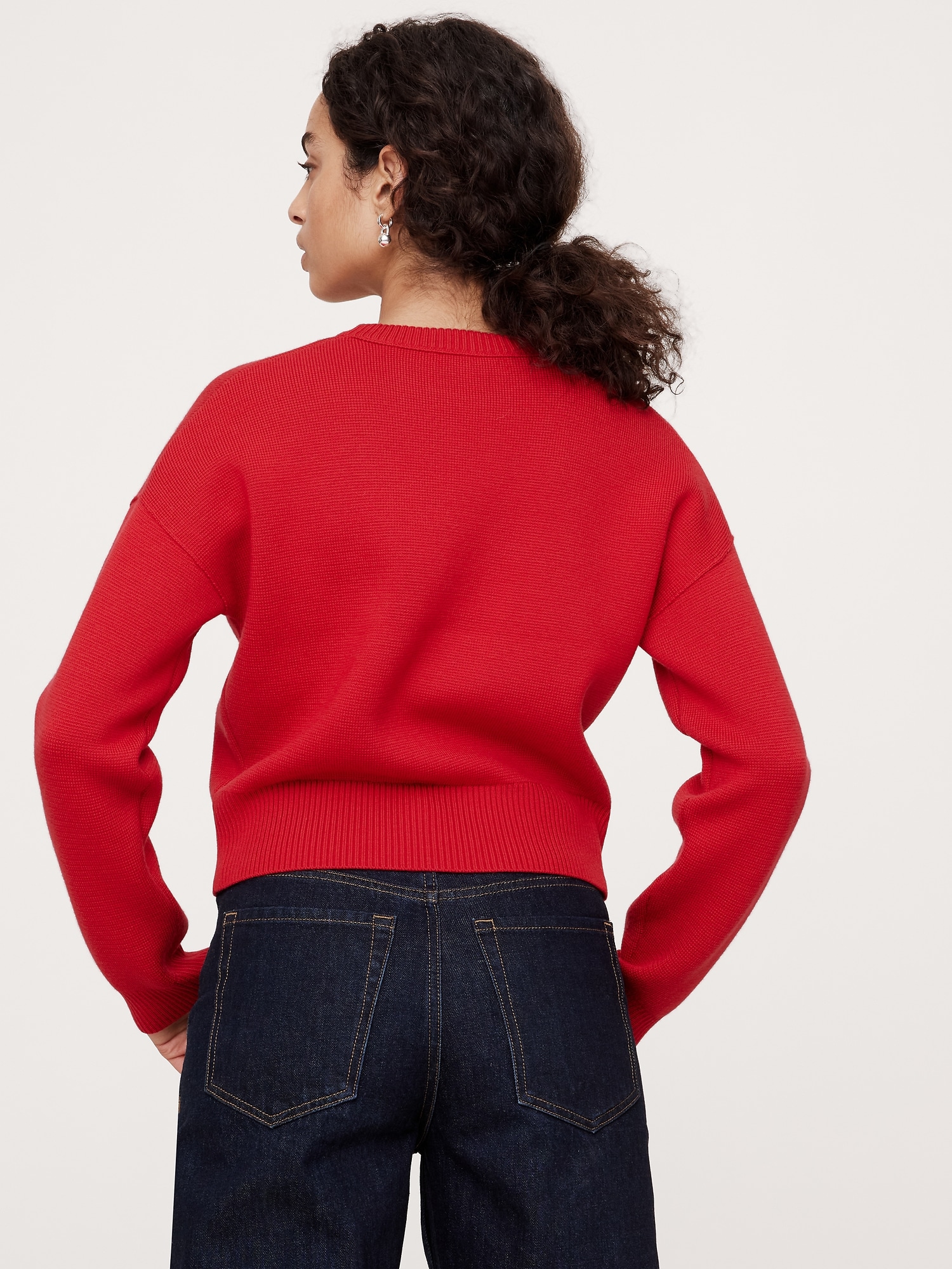 Merino Crew-Neck Cropped Sweater