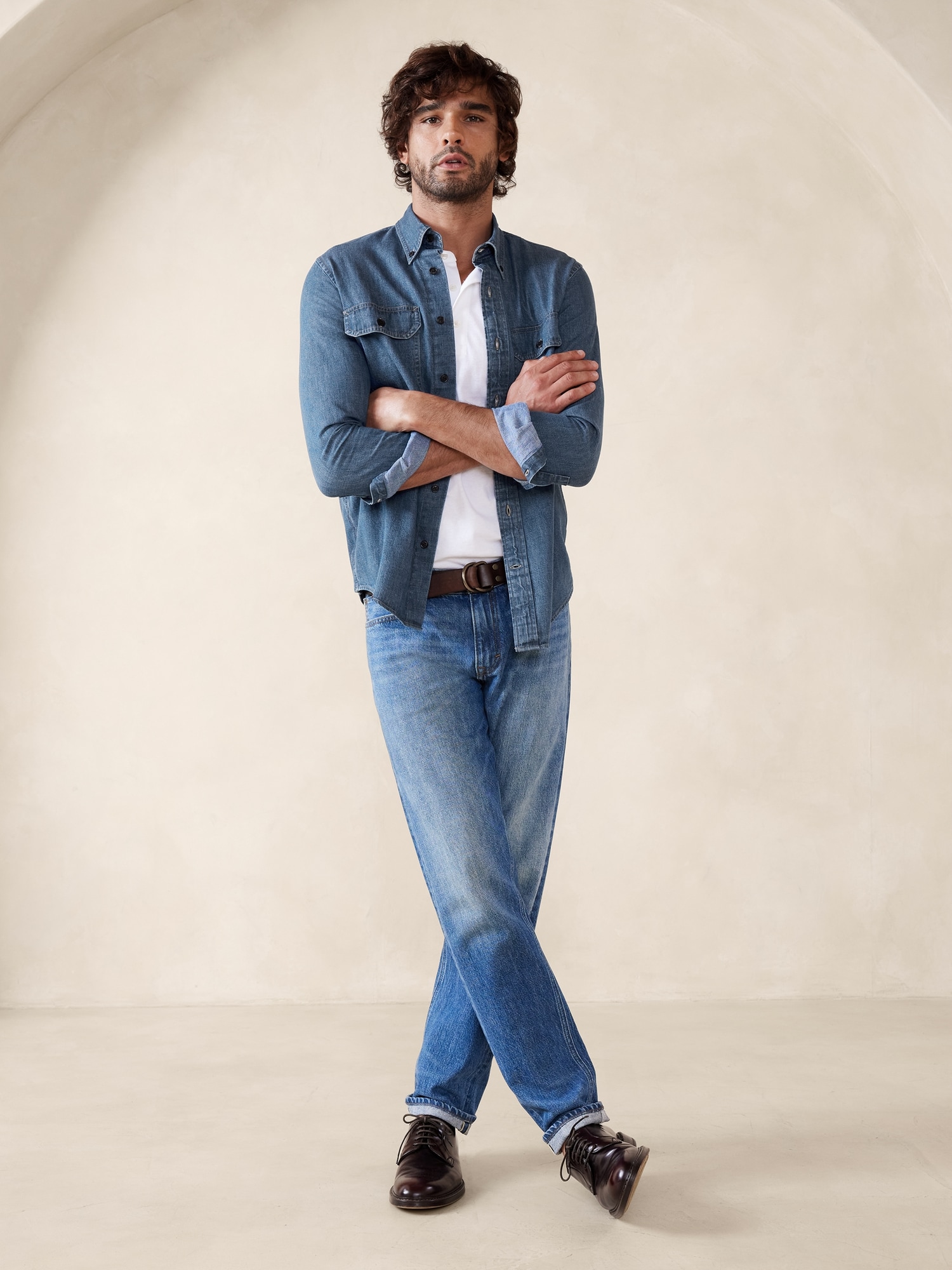 Chemise à 2 poches en denim