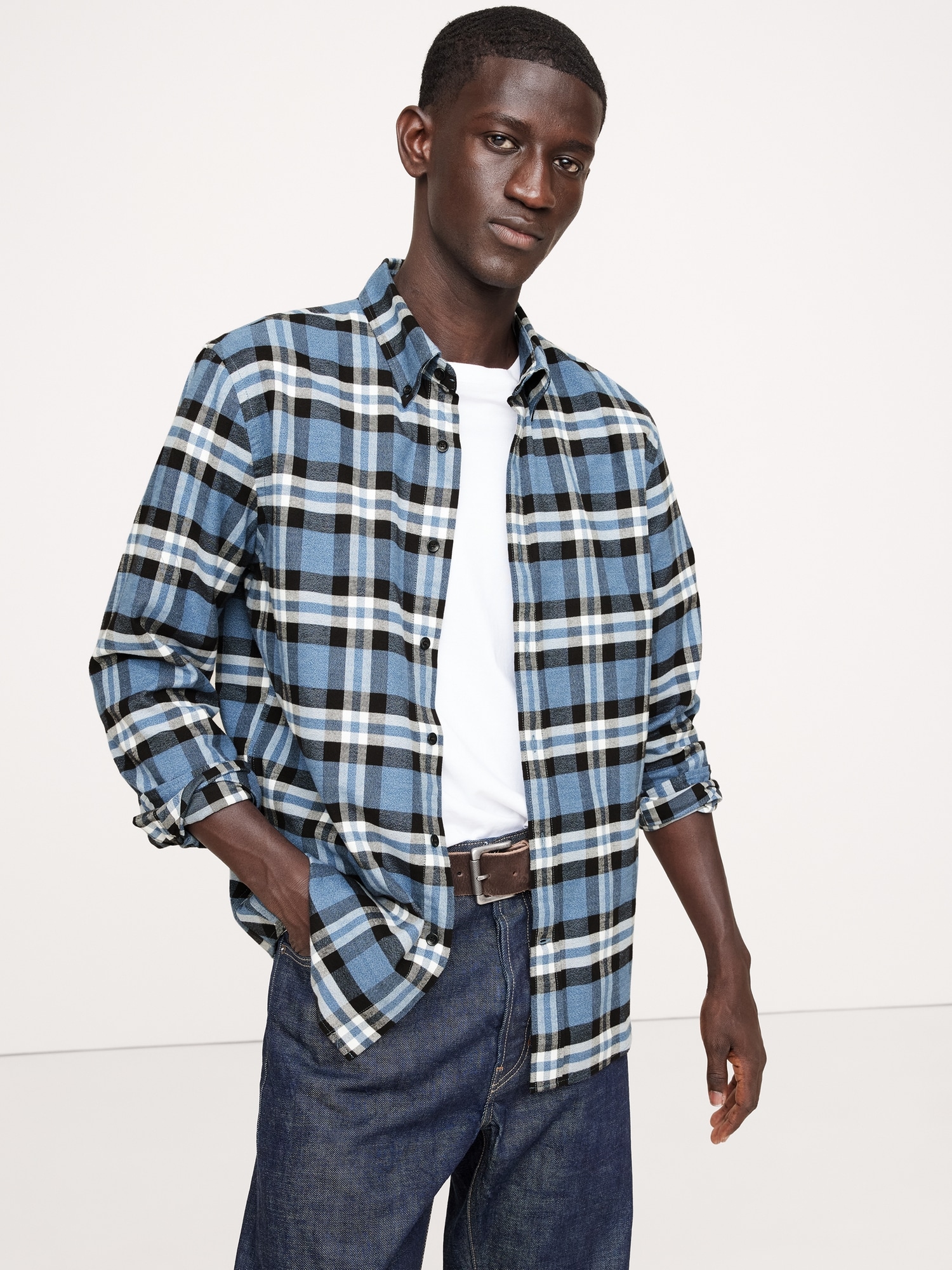 Standard-Fit Cotton Flannel Shirt