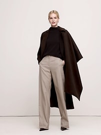 【YENN】DOUBLE FACE CAPE JACKET YENN】DOUBLE FACE CAPE JACKET Wool and Cashmere Double-Face Cape