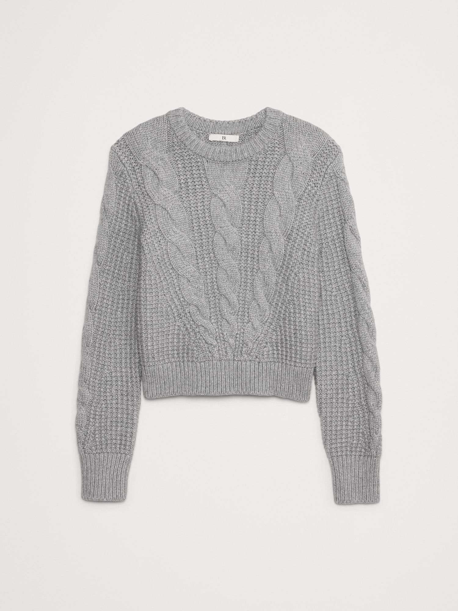 Cotton-Blend Cable-Knit Sweater