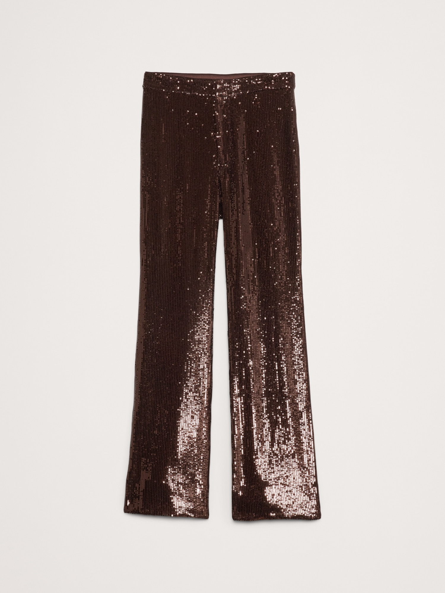 Pantalon à paillettes à jambe large à taille haute