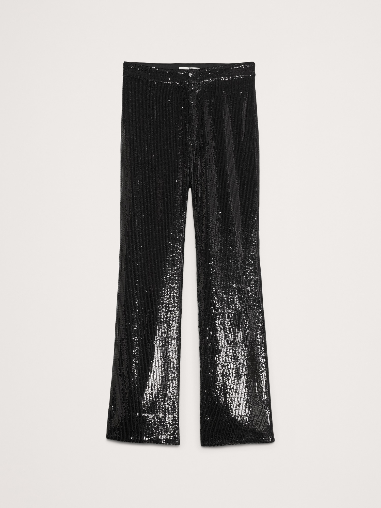 Pantalon à paillettes à jambe large à taille haute