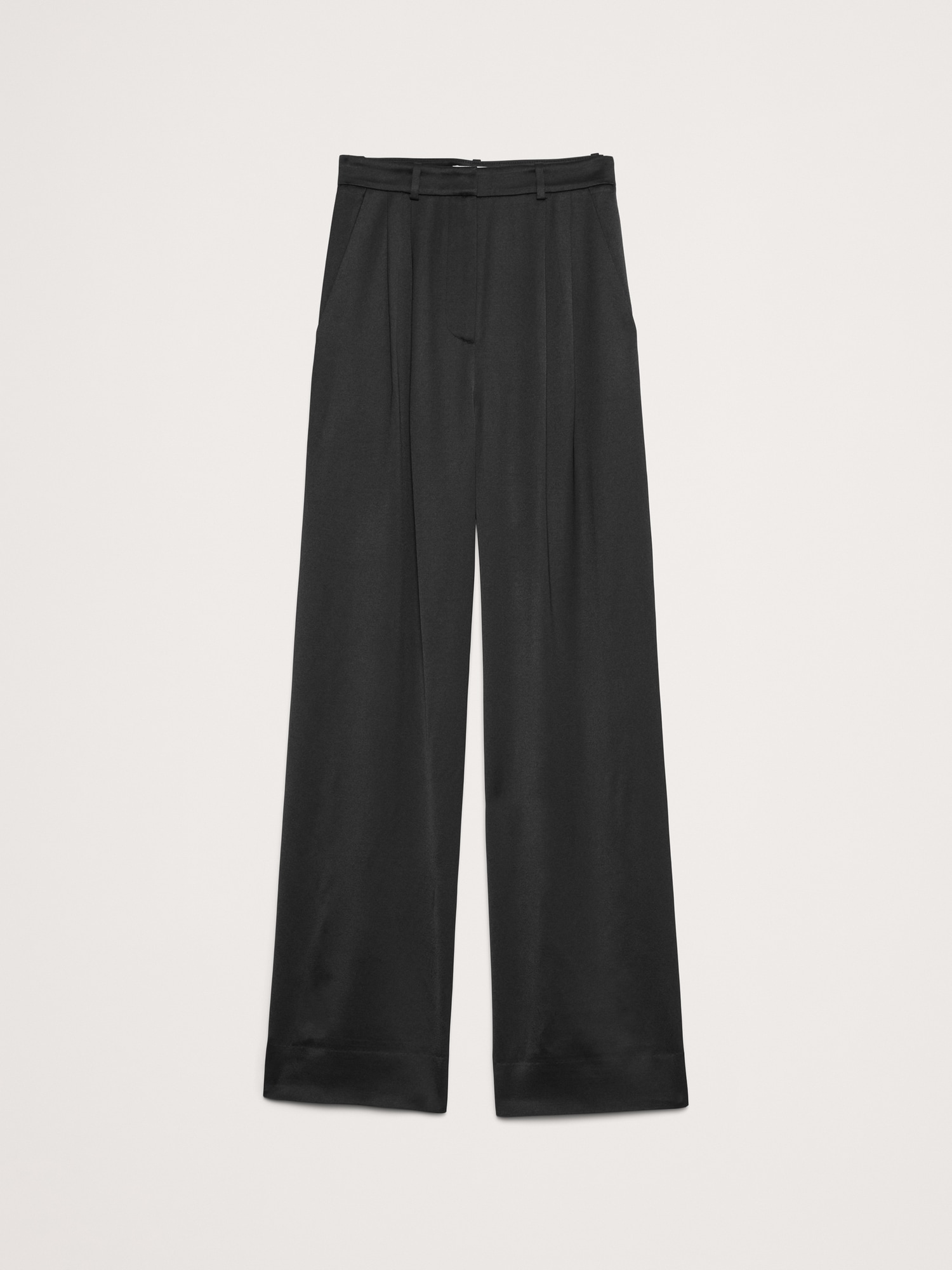 Soho High-Rise Wide-Leg Italian Satin Pant