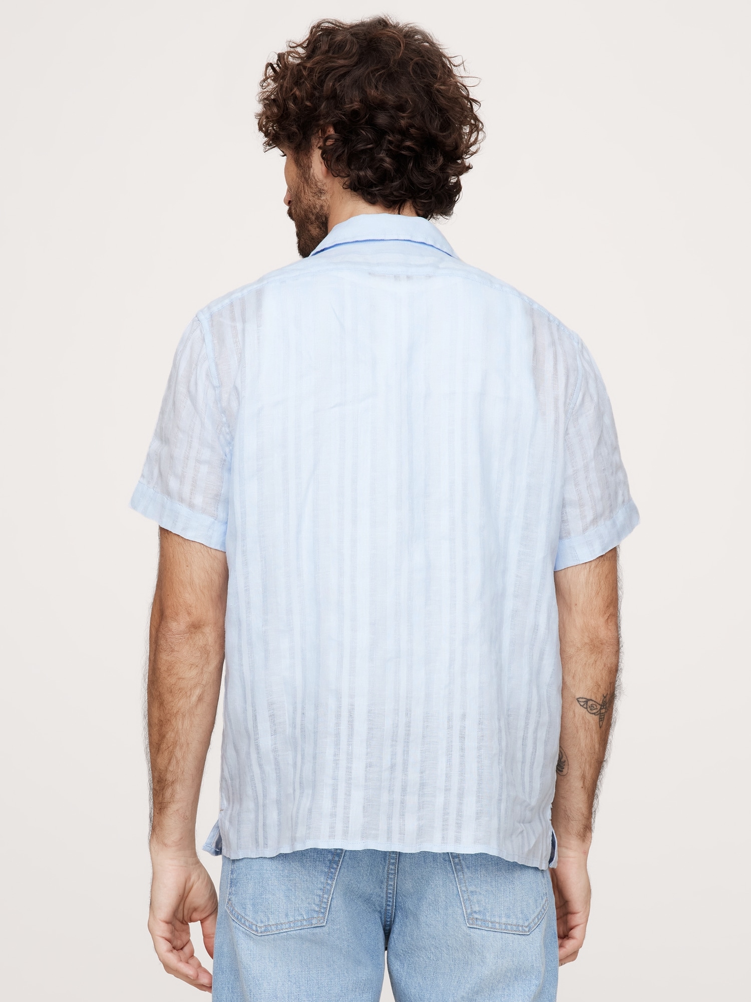 Standard-Fit Linen-Cotton Resort Shirt