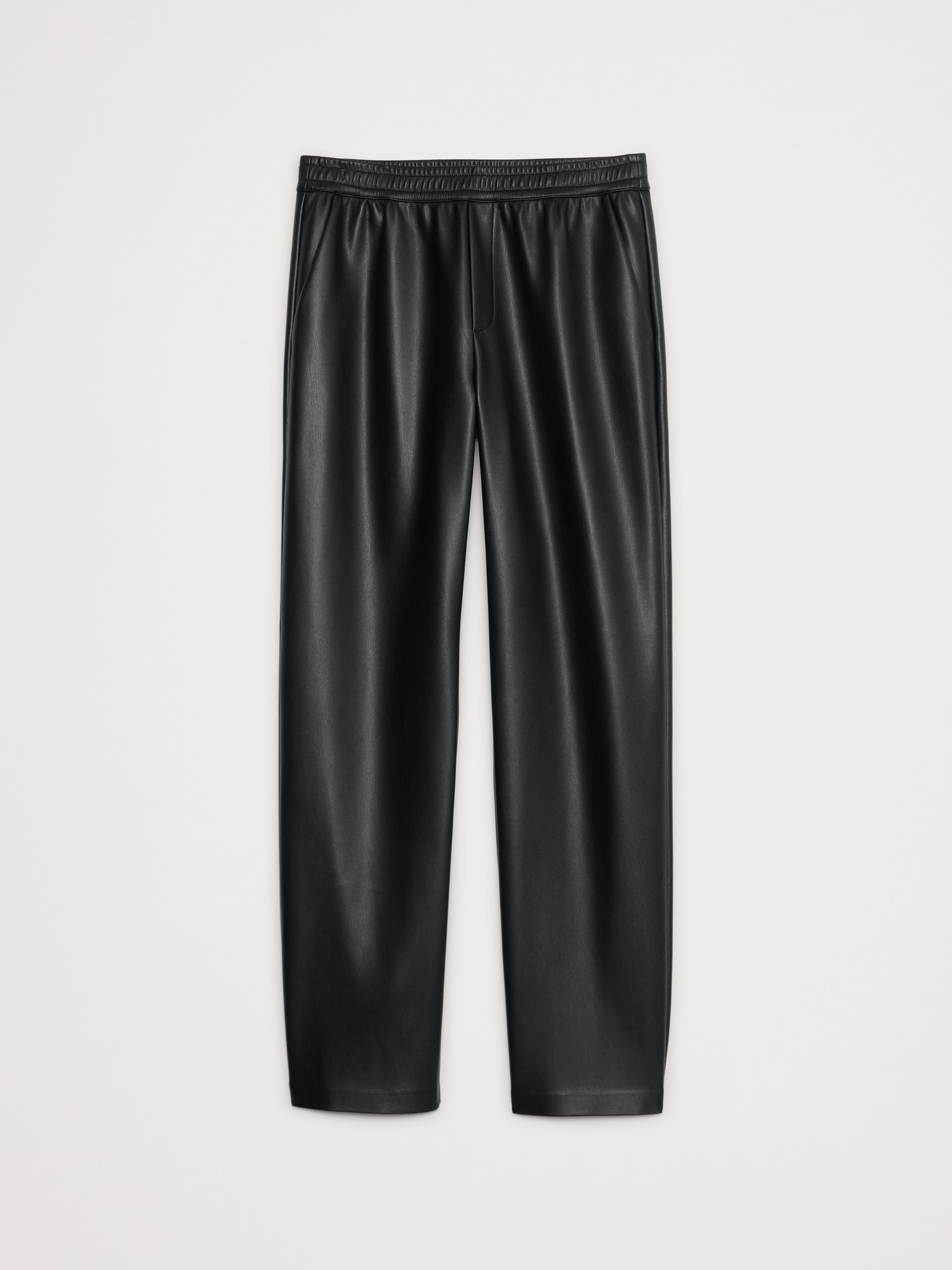 Mid-Rise Slim Vegan Leather Pull-On Pant