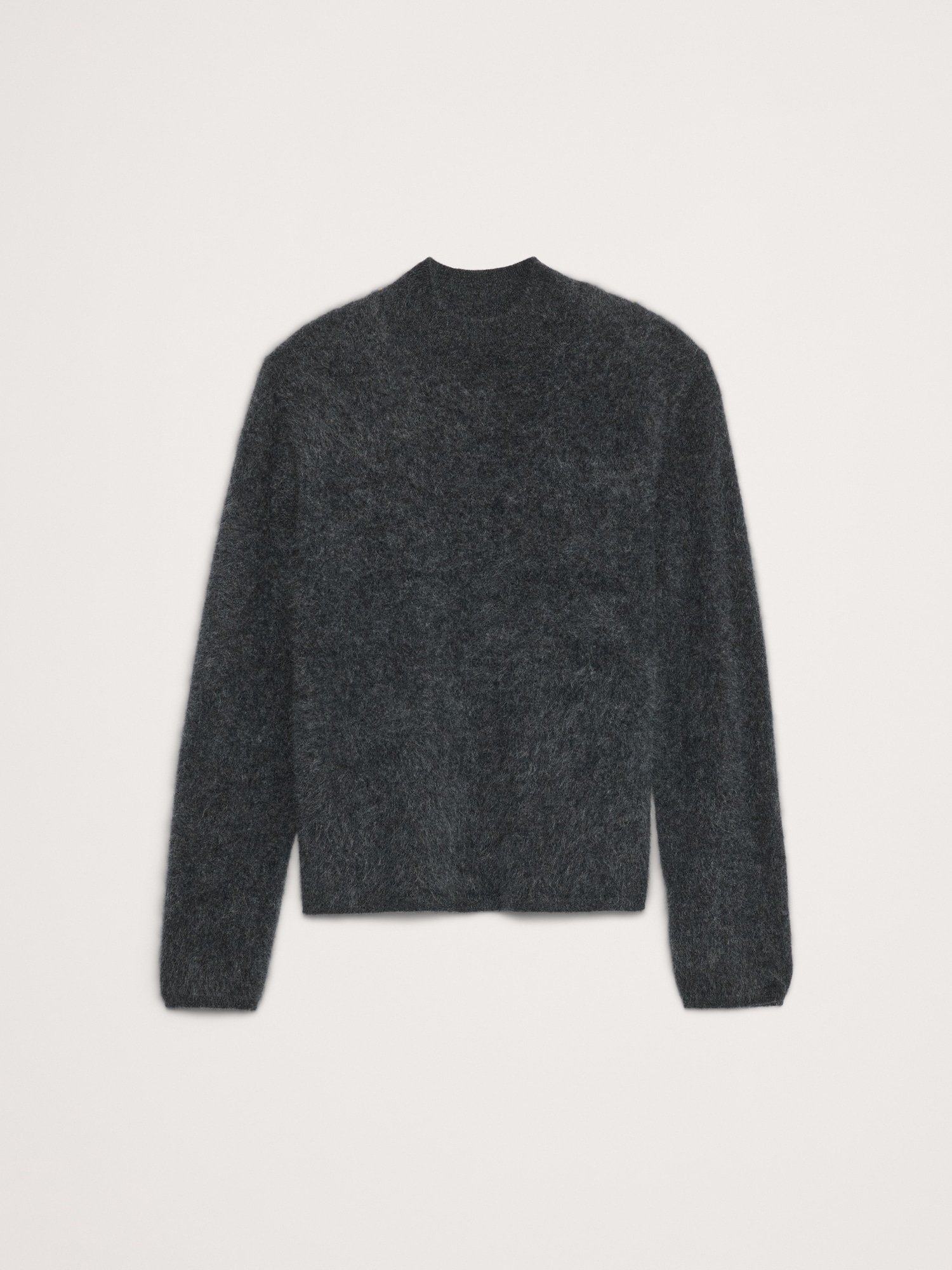 Brushed Cashmere Mock-Neck Sweater