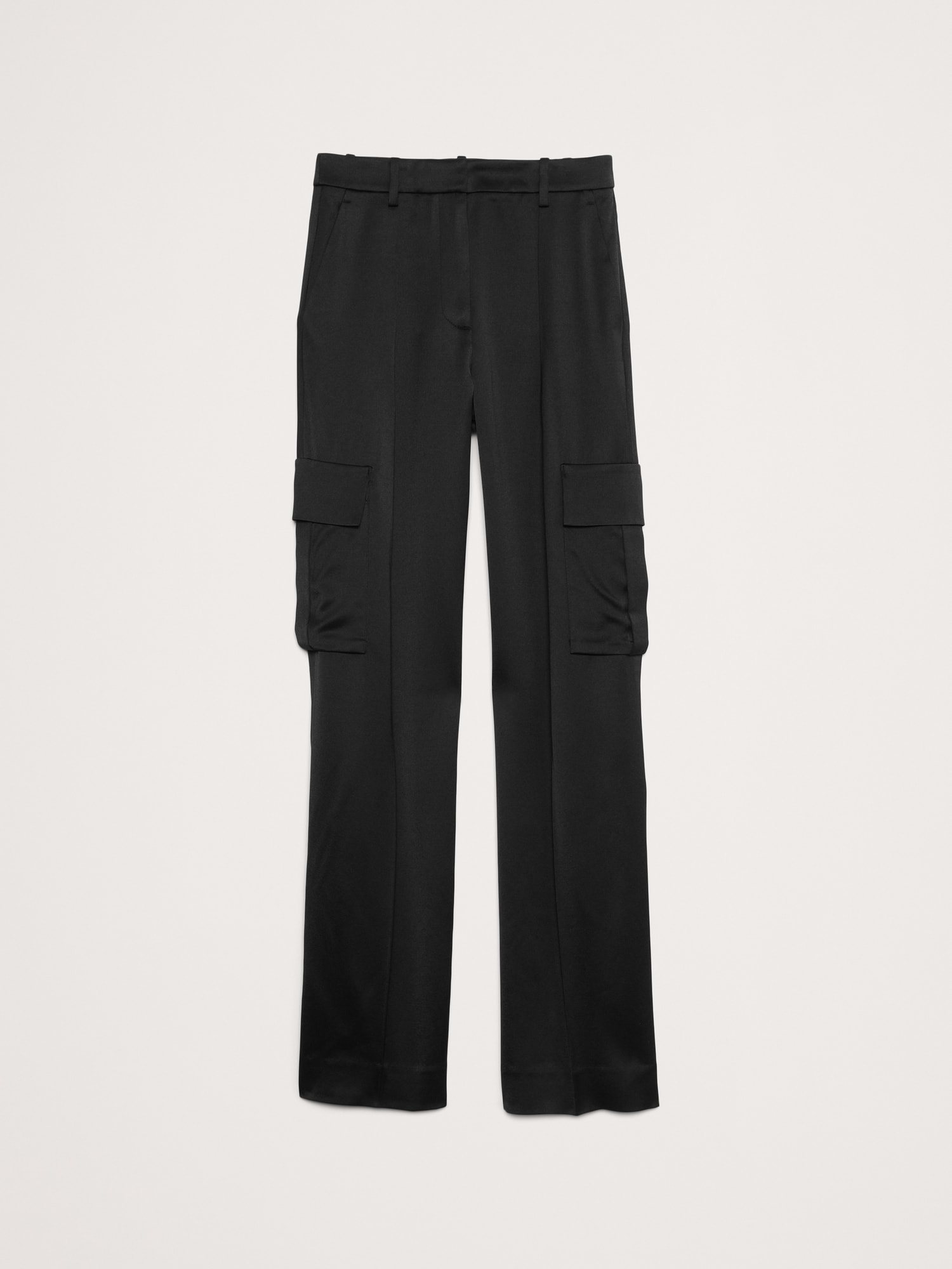 High-Rise Straight Italian Crepe Cargo Pant