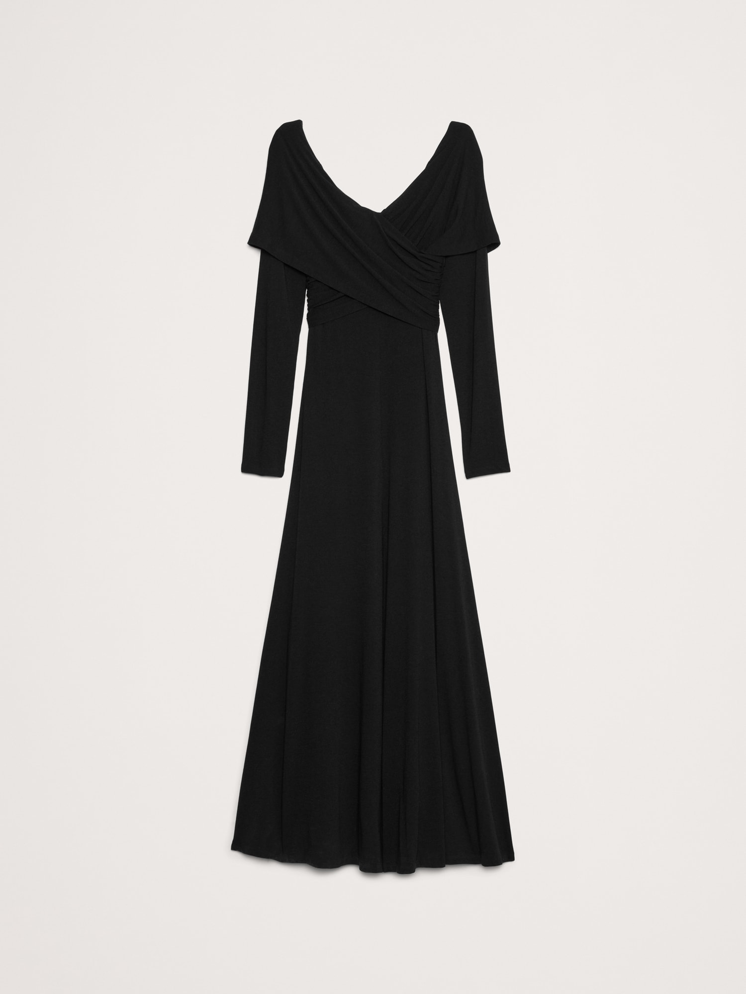 Luxe Wool-Blend Off-Shoulder Maxi Dress