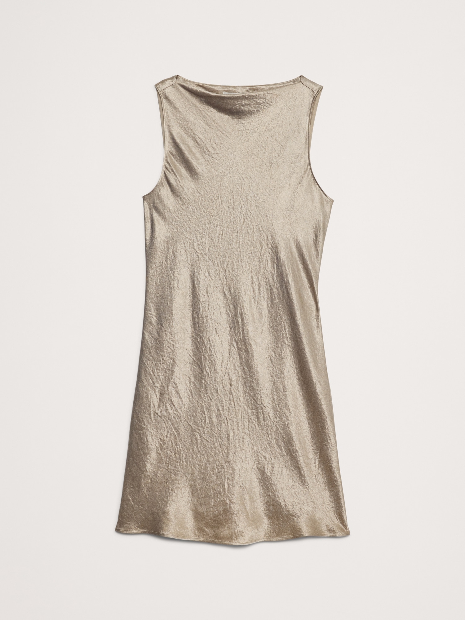 Crinkle Satin Shift Dress Banana Republic