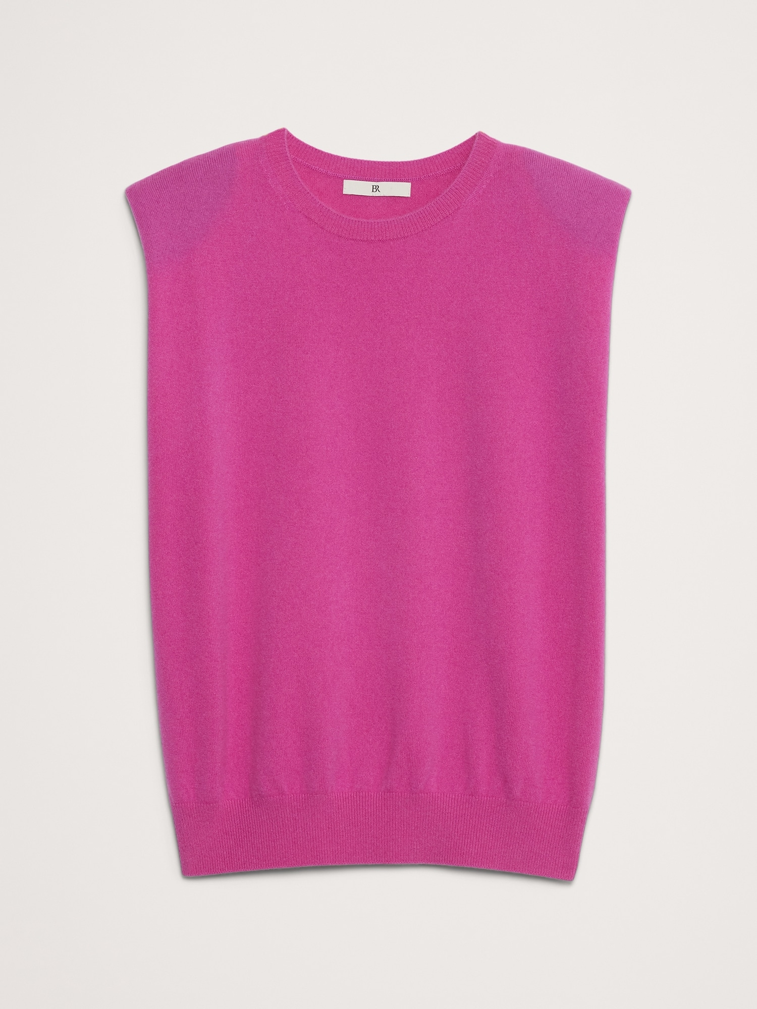 Cashmere Padded-Shoulder Top