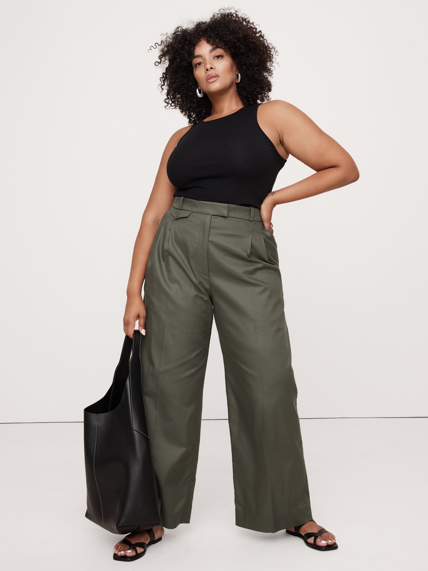 Carmel Pleated Wide-Leg Pant