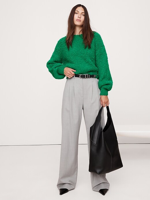 Alpaca-Wool Bouclé Sweater | Banana Republic