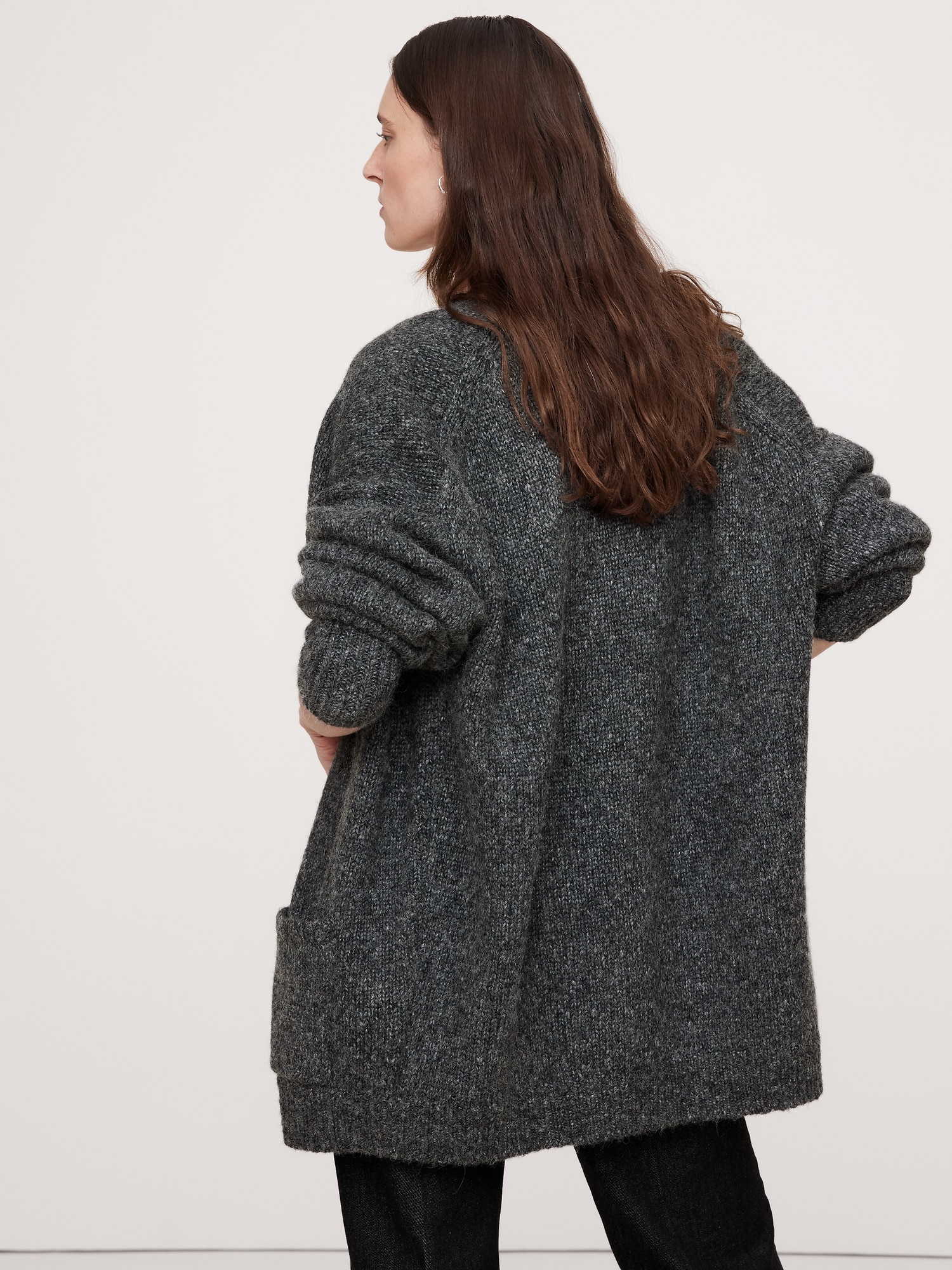 Oversized Wool-Alpaca Blend Cardigan Sweater