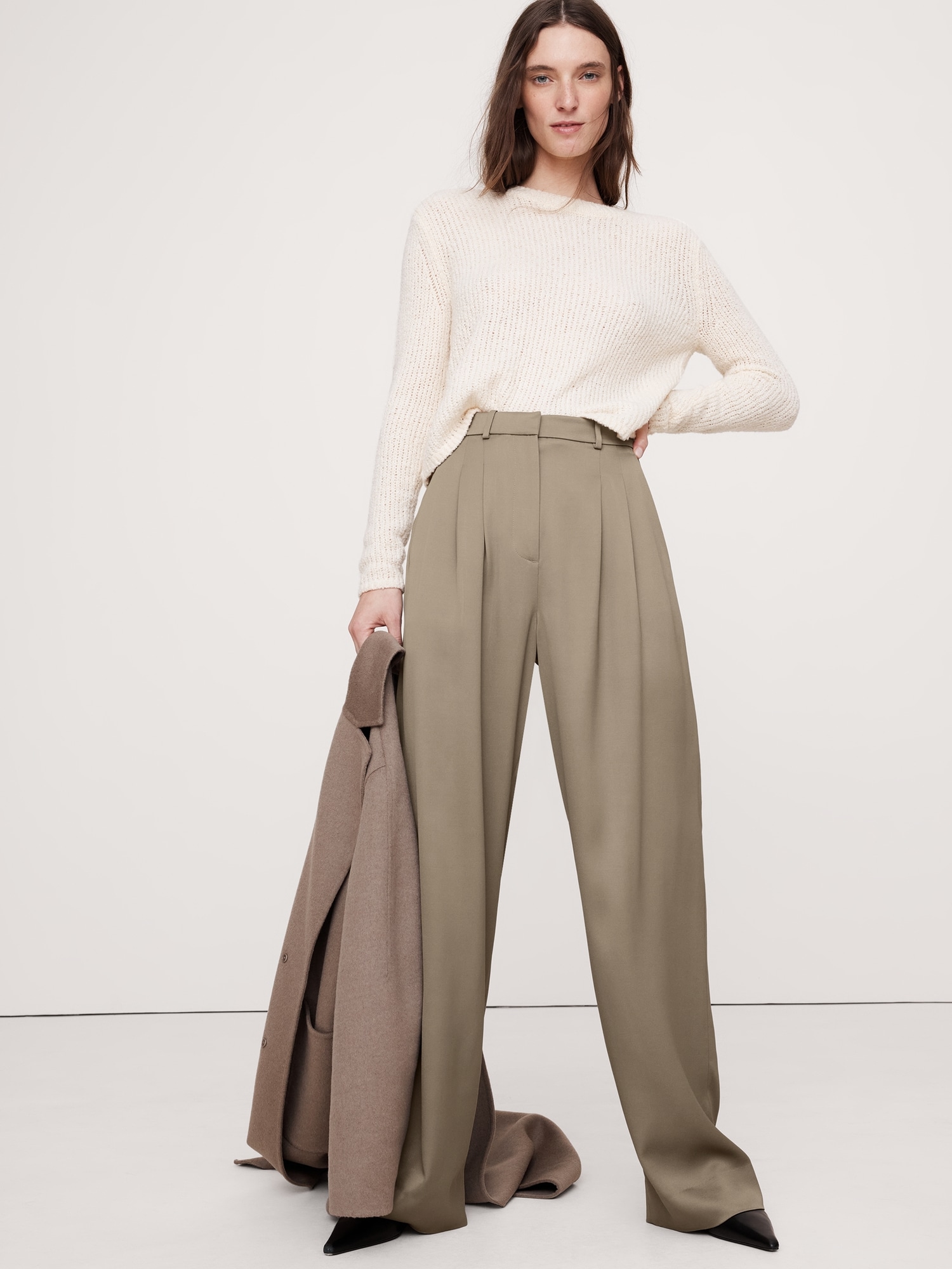 Soho High-Rise Wide-Leg Italian Satin Pant