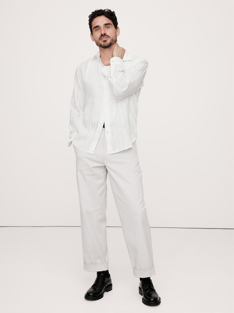 CHEMISE STANDARD EN LIN ET COTON