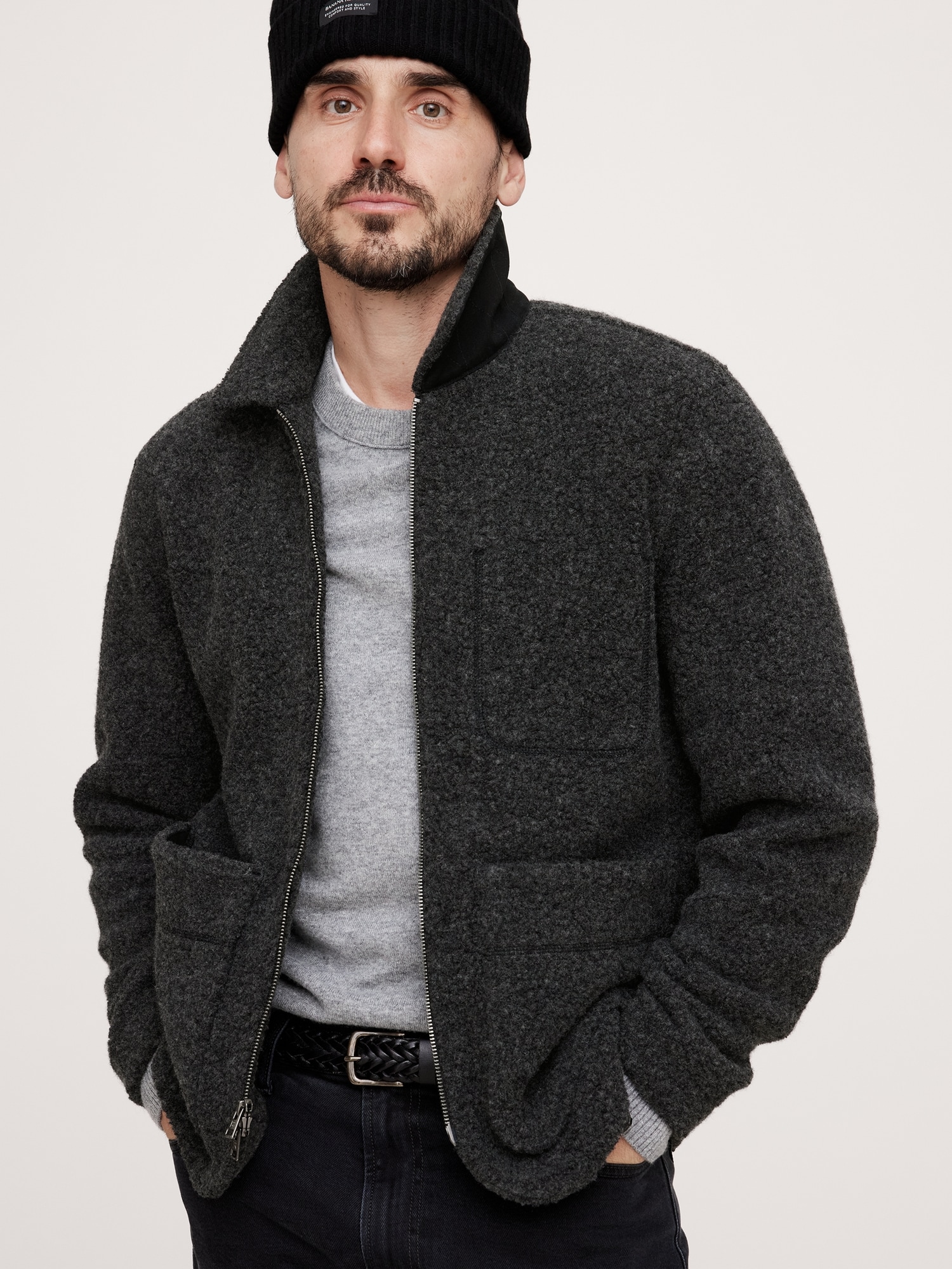 Wool Blend Sherpa Chore Coat Banana Republic