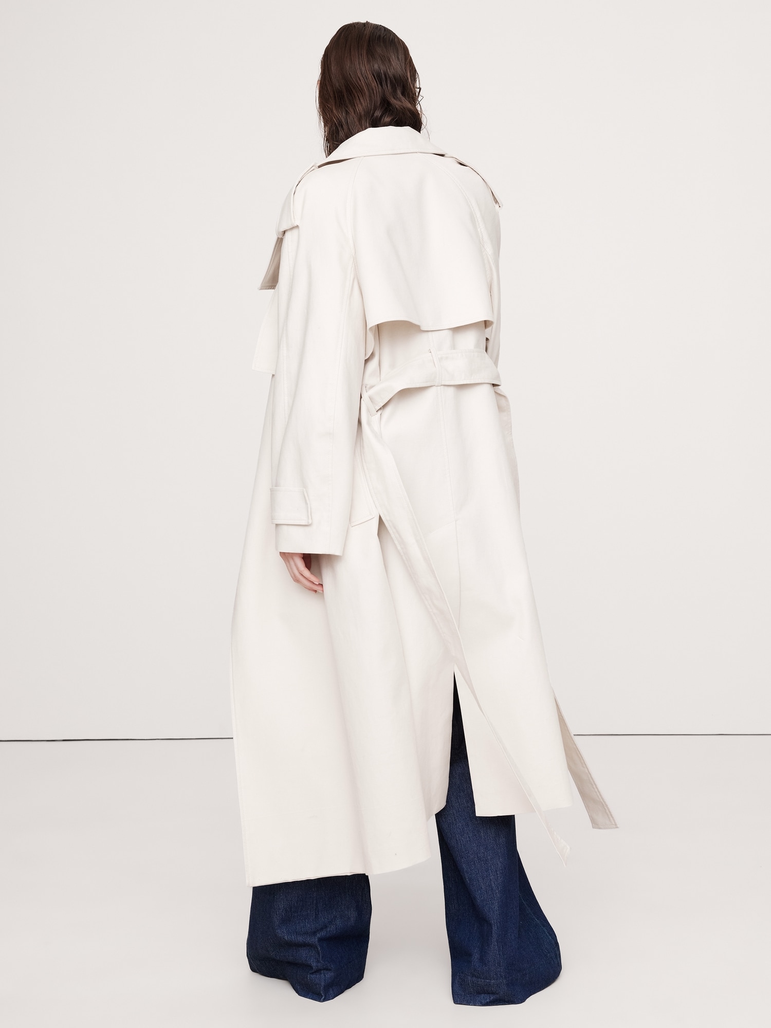 Oversized Italian Twill Trench Coat