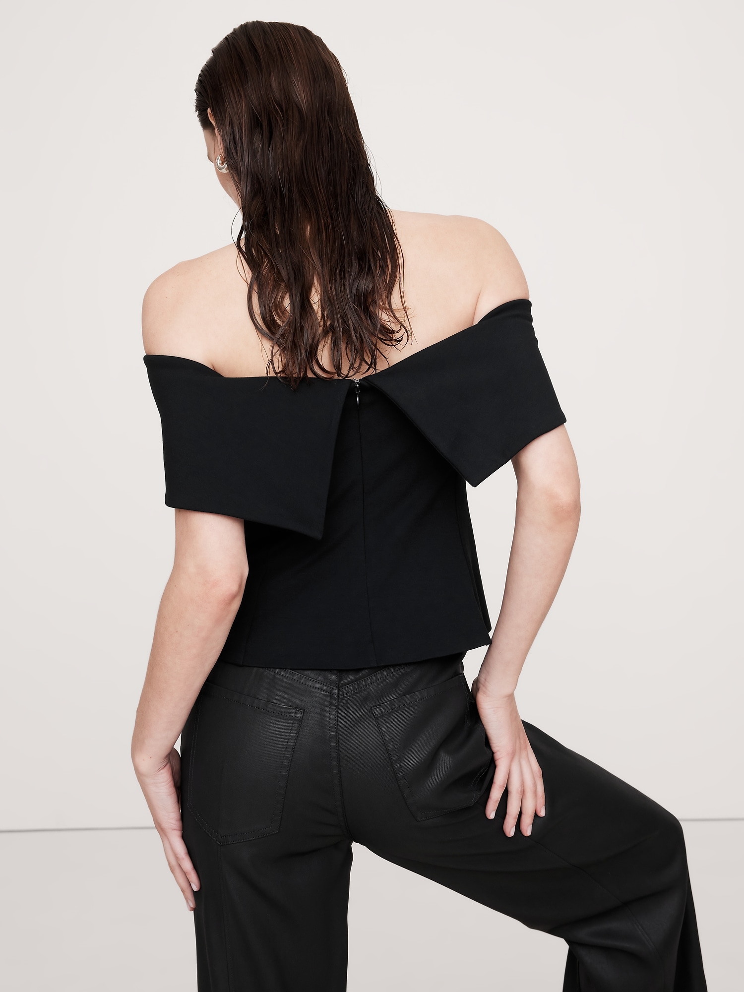 Lightweight Ponte Off-Shoulder Top