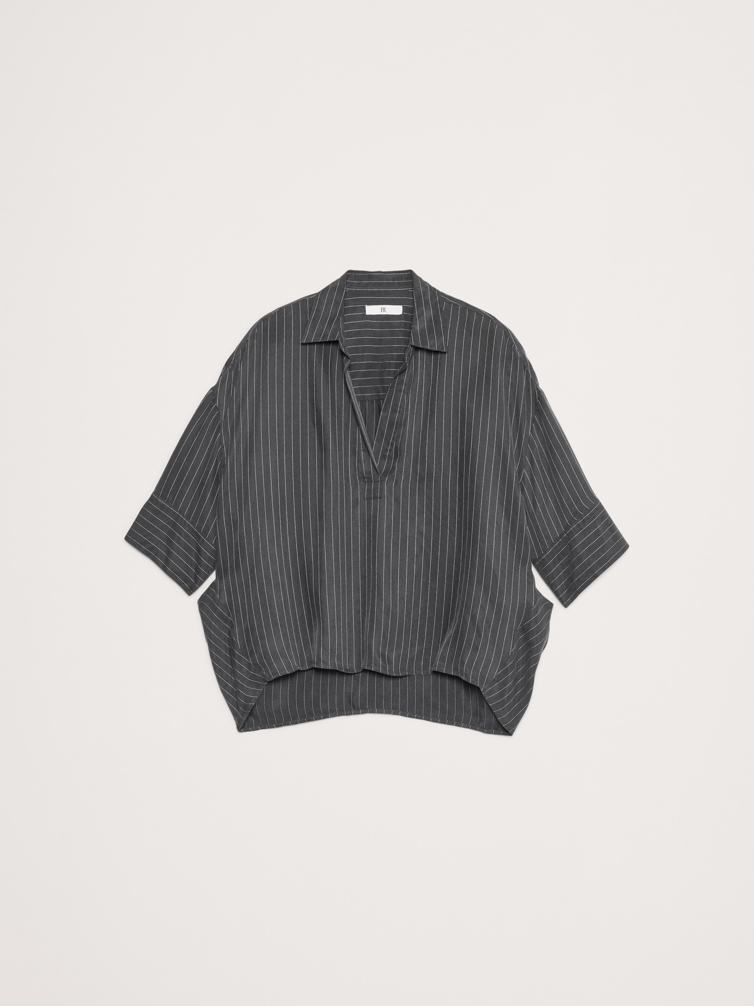 The Oversized Twill Popover Top