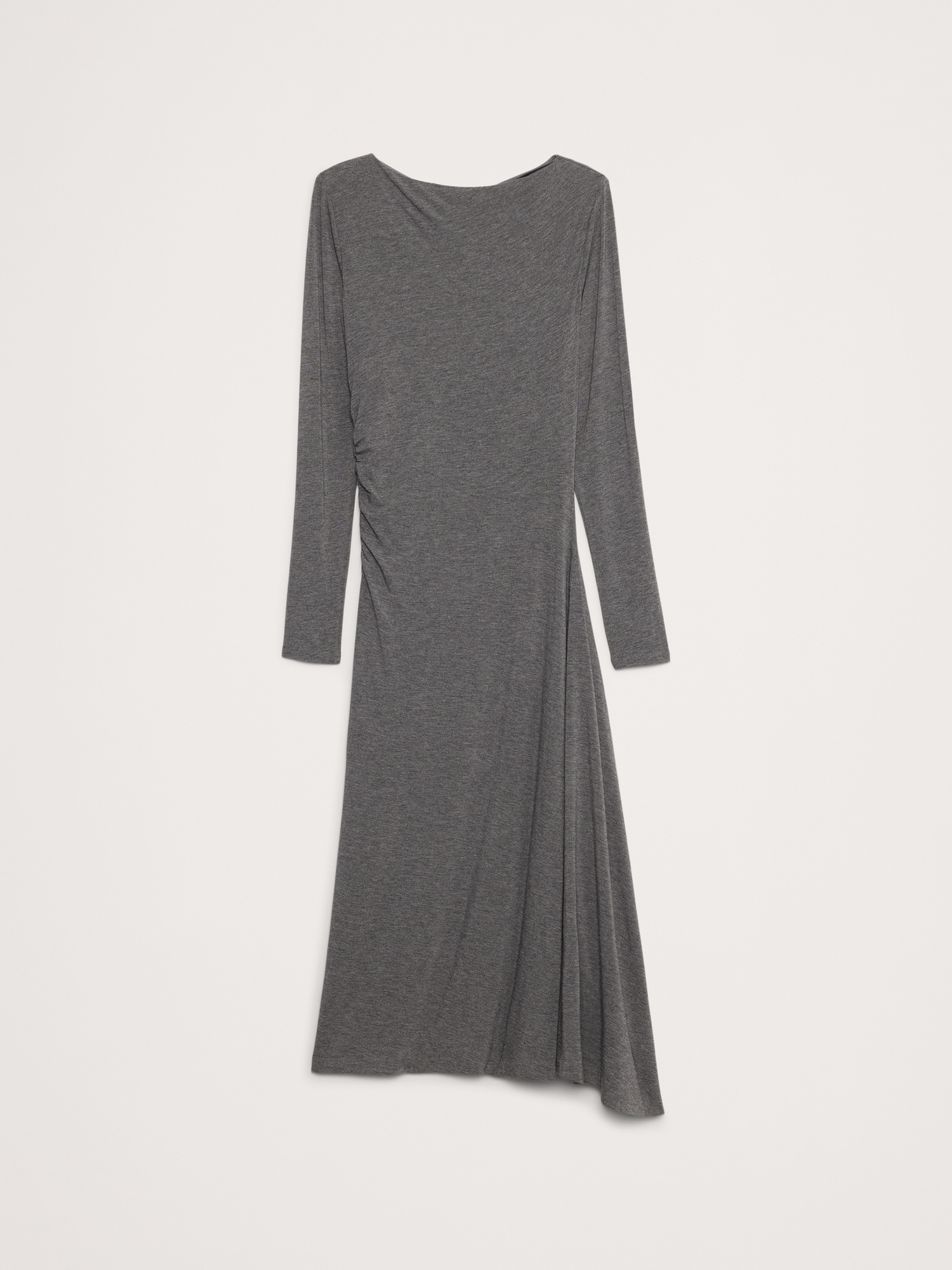 Robe mi-longue asymétrique en mélange de laine