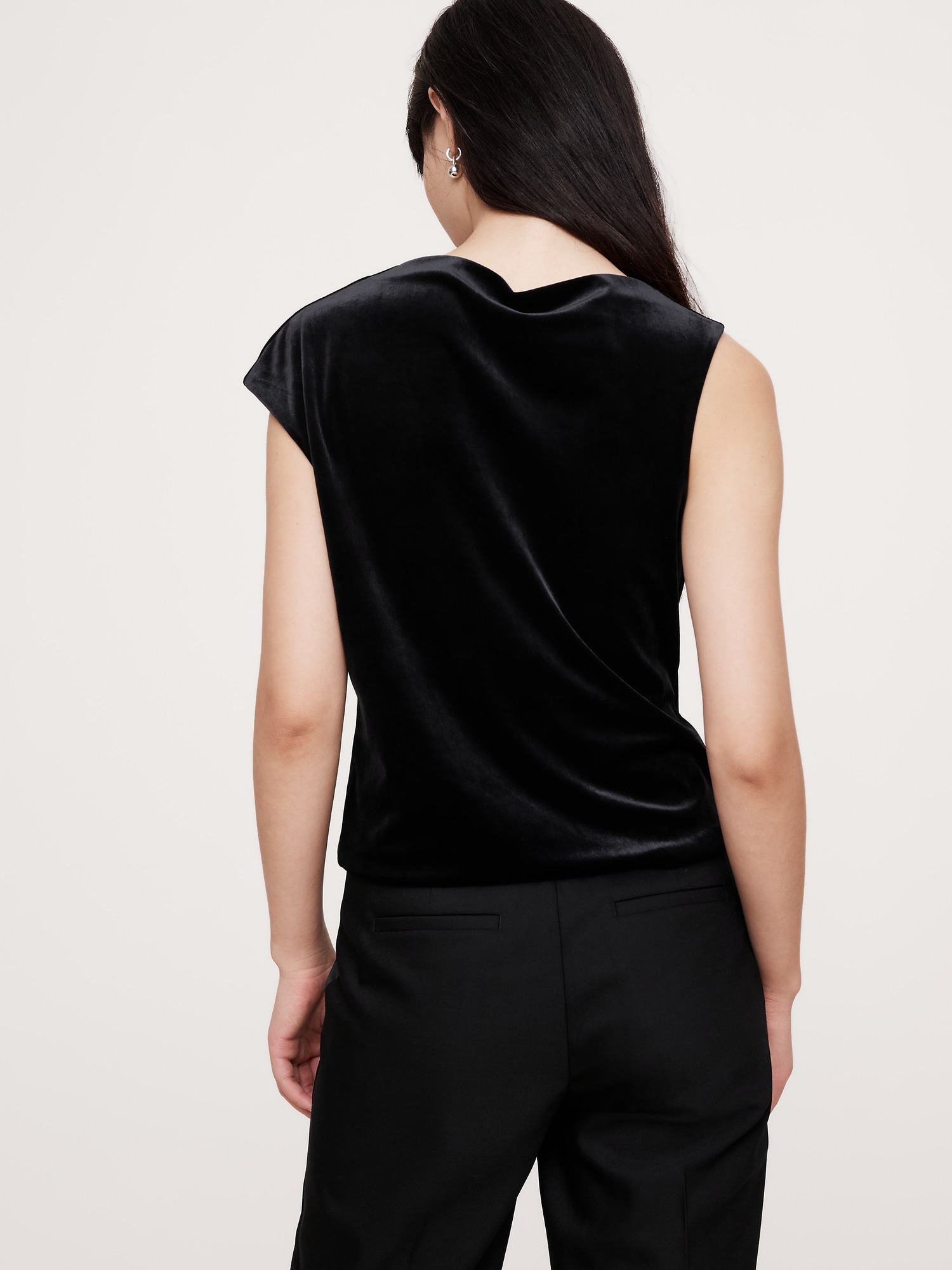 Bias-Cut Velvet Asymmetrical Top