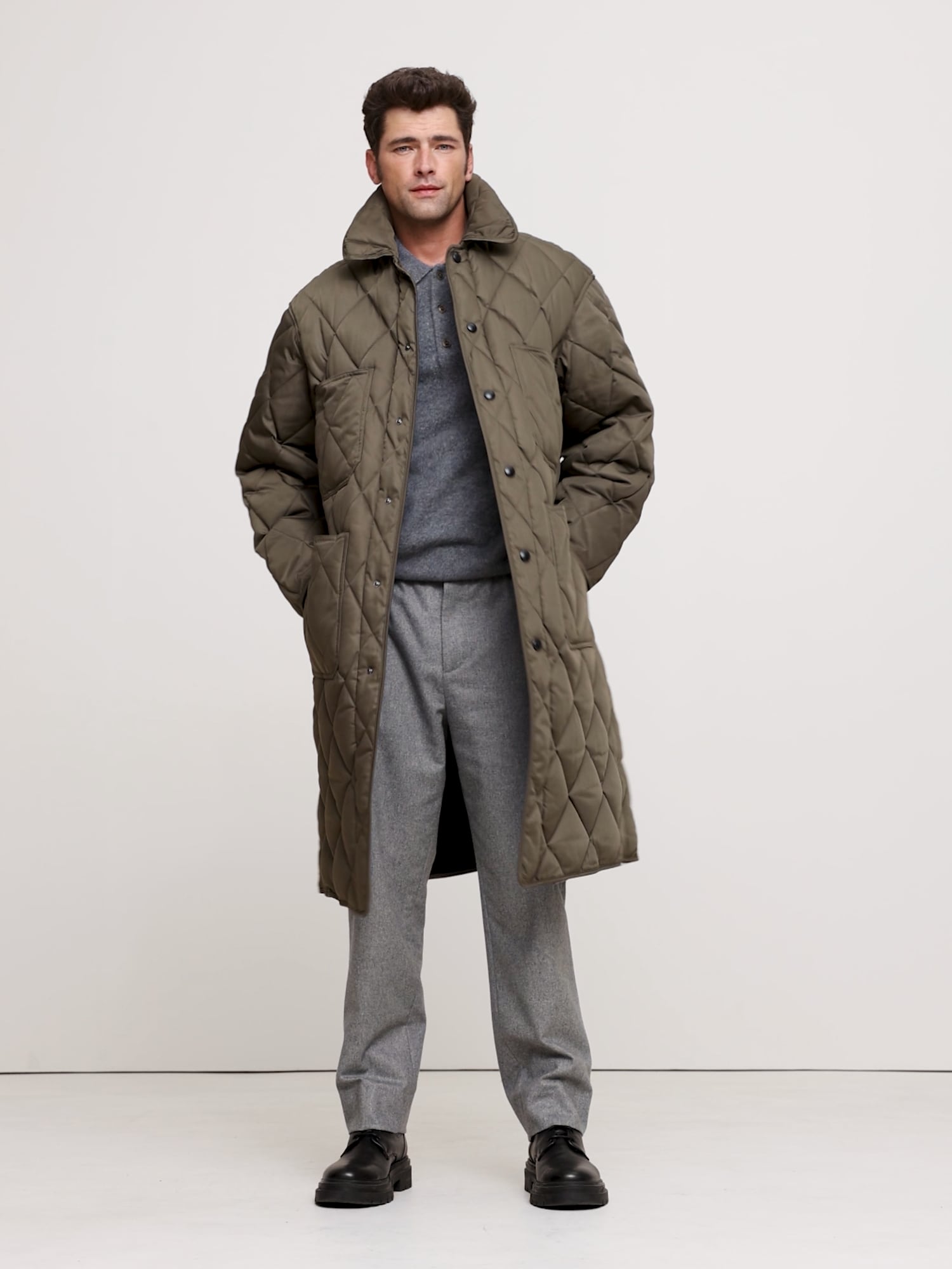 Image number 2 showing, Oversized Quilted Carcoat