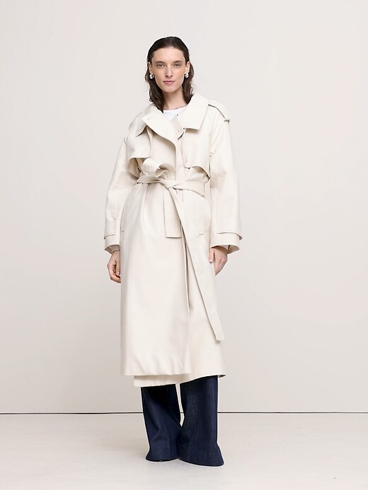 Oversized Italian Twill Trench Coat | Banana Republic