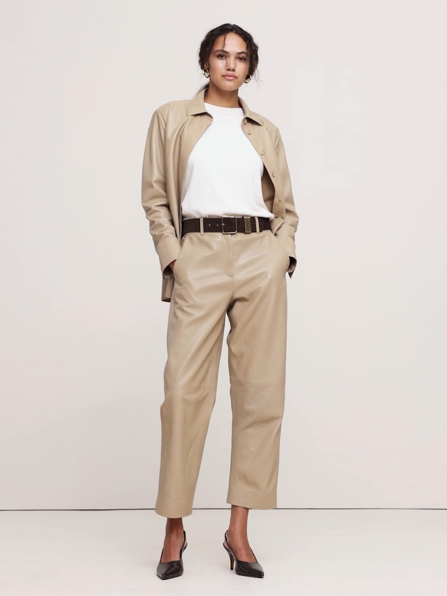 Image number 2 showing, Relaxed Leather Overshirt