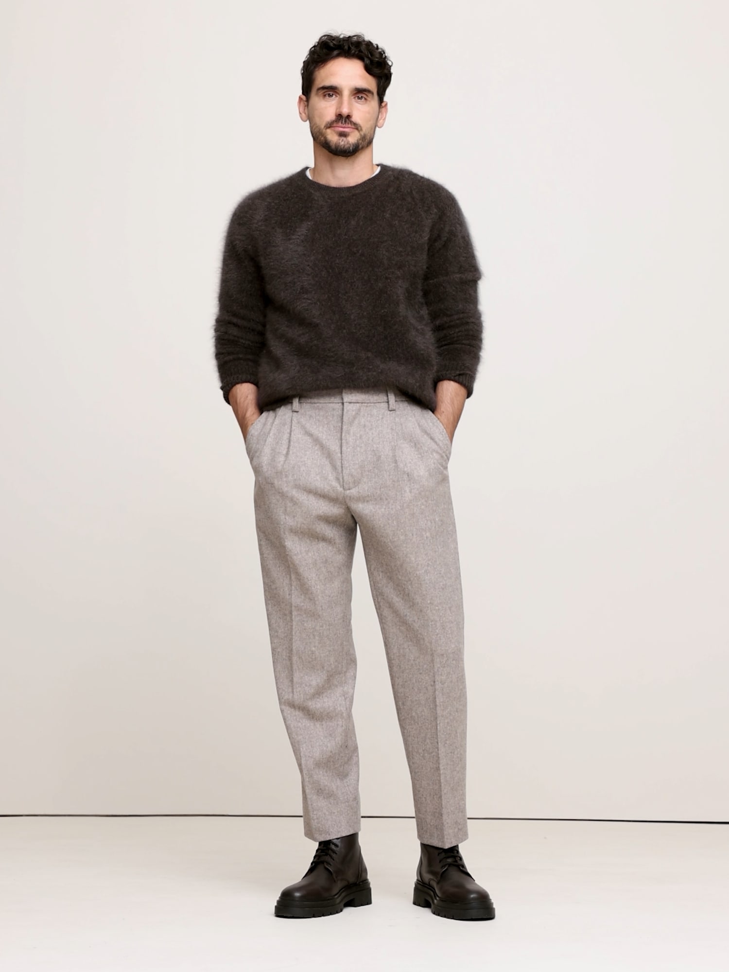 Image number 2 showing, Relaxed Brushed Cashmere Crew-Neck Sweater