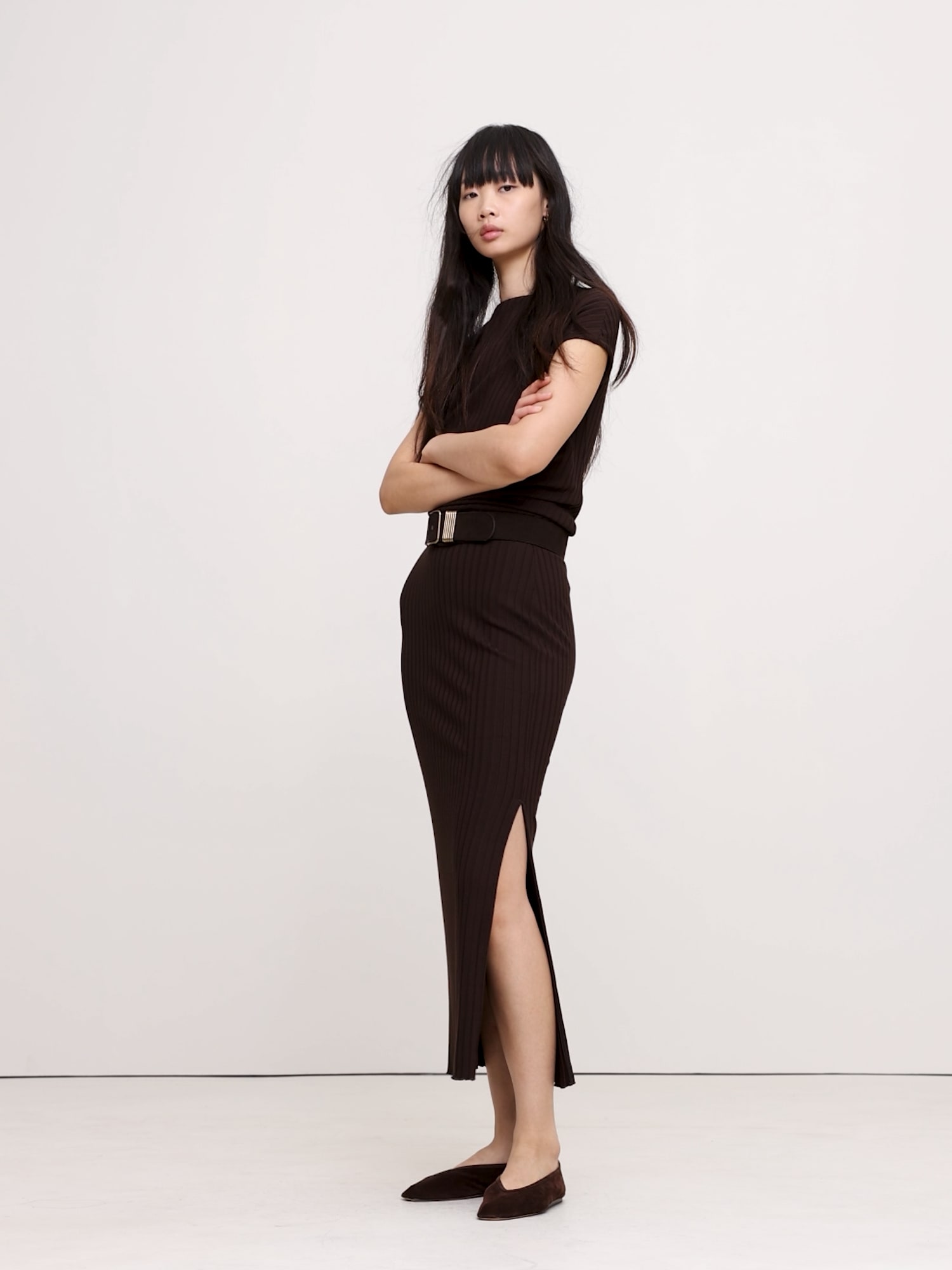 Image number 2 showing, Wide Ribbed Knit Maxi Skirt