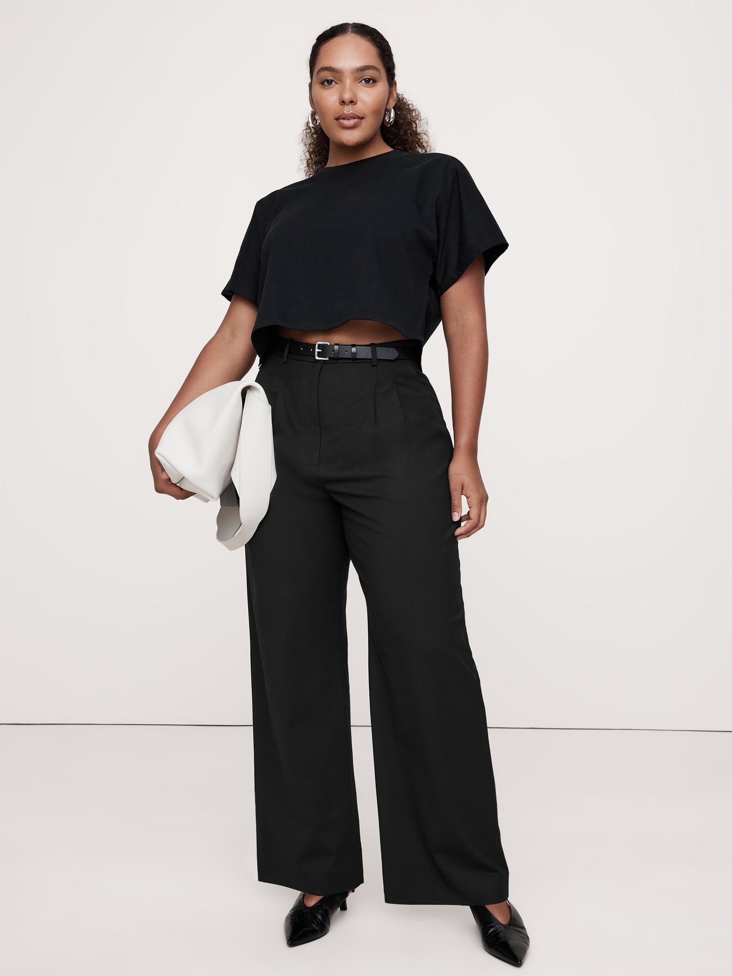 Soho High-Rise Wide-Leg Italian Wool Pant